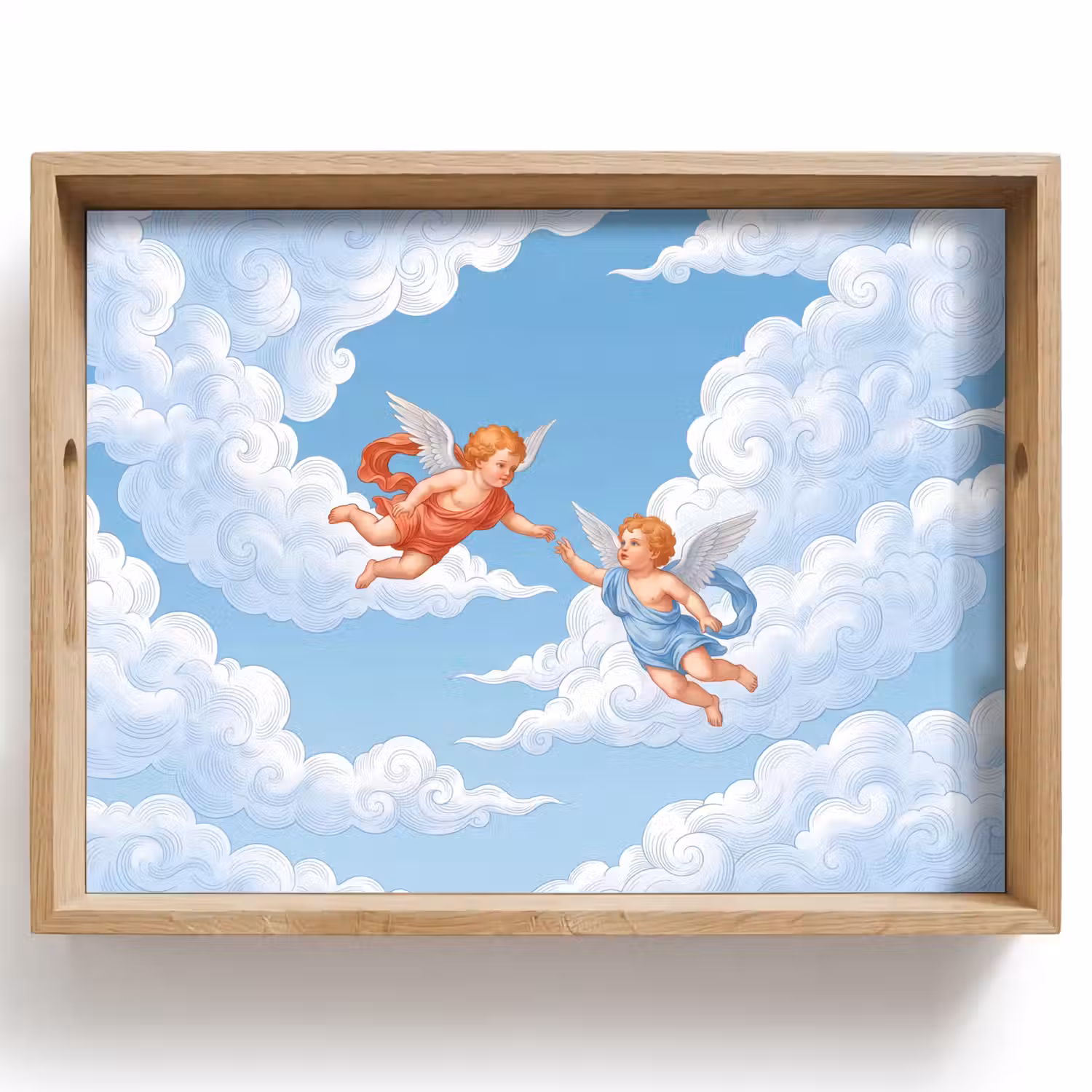 Engel - Vliegend - Klassiek - Blauw Dienblad Rechthoek middel -z3d_shopping