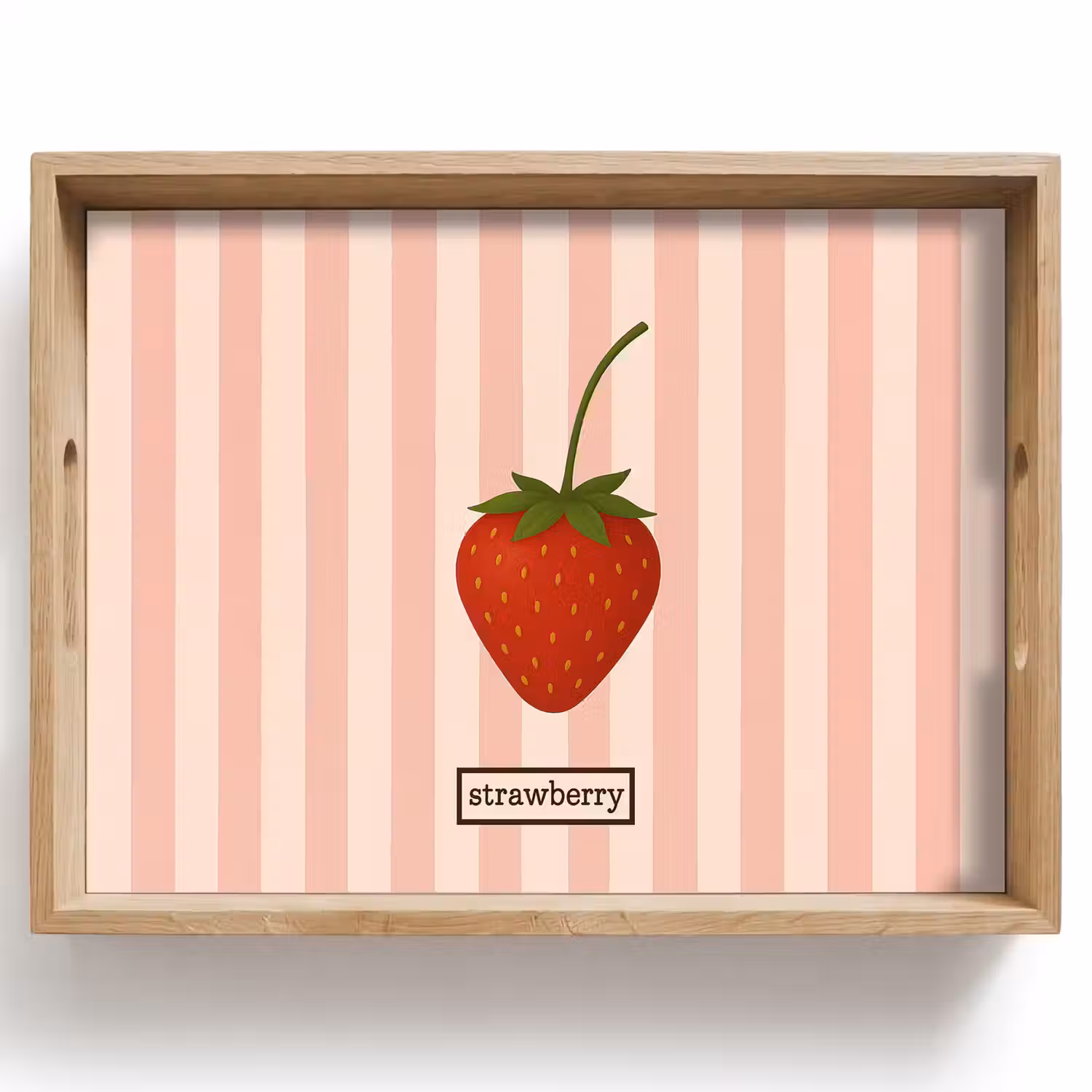 Aardbei - Strepen - Minimalistisch - Rood Dienblad Rechthoek middel -z3d_shopping