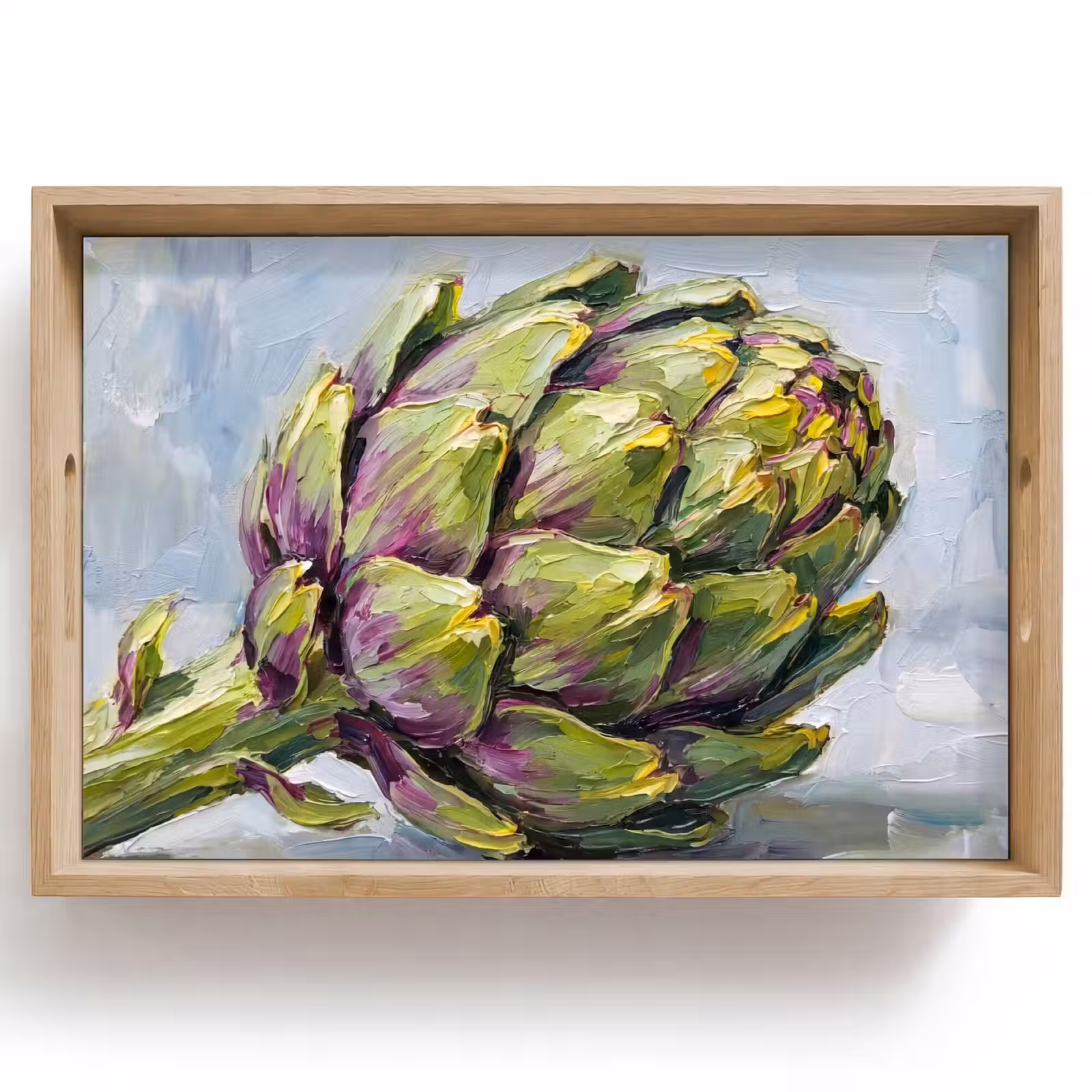 Tablett - Essen – Artischocke – Modern - Eten - Artisjok - Modern Dienblad Rechthoek middel