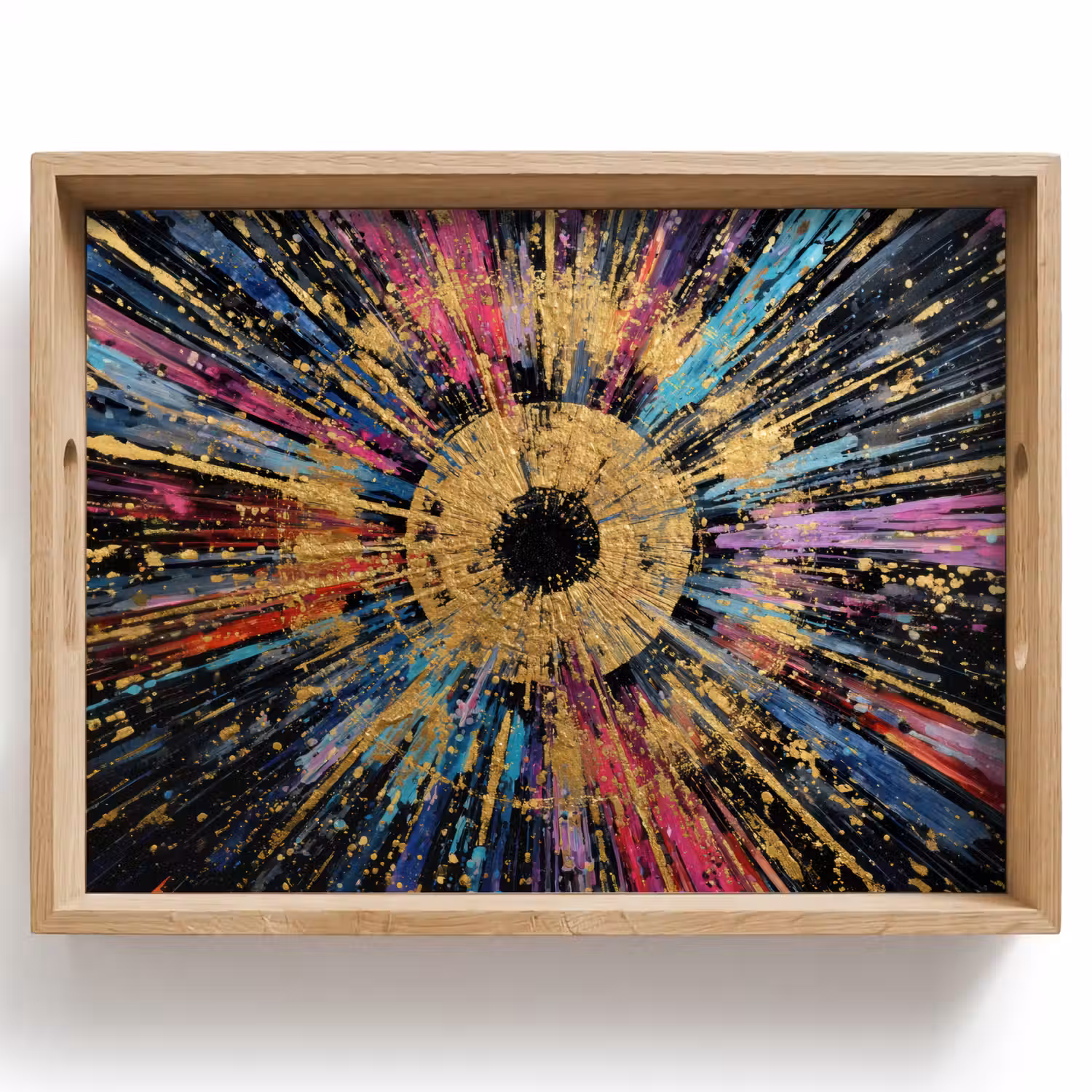 Explosie - Goud - Kleurrijk - Abstract Dienblad Rechthoek middel -z3d_shopping