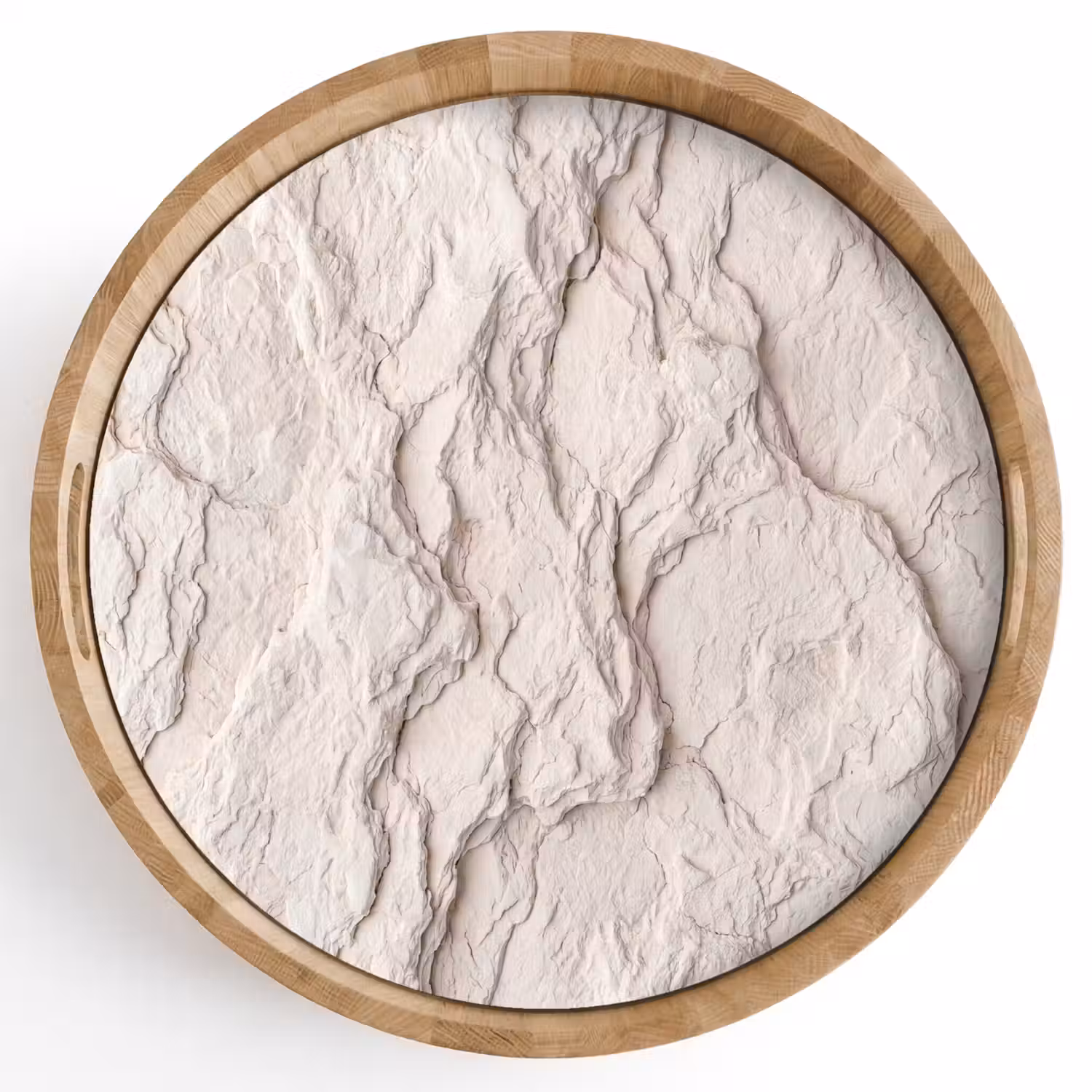 Rots - Structuur - Natuur - Beige - Abstract Dienblad Rond middel -z3d_shopping