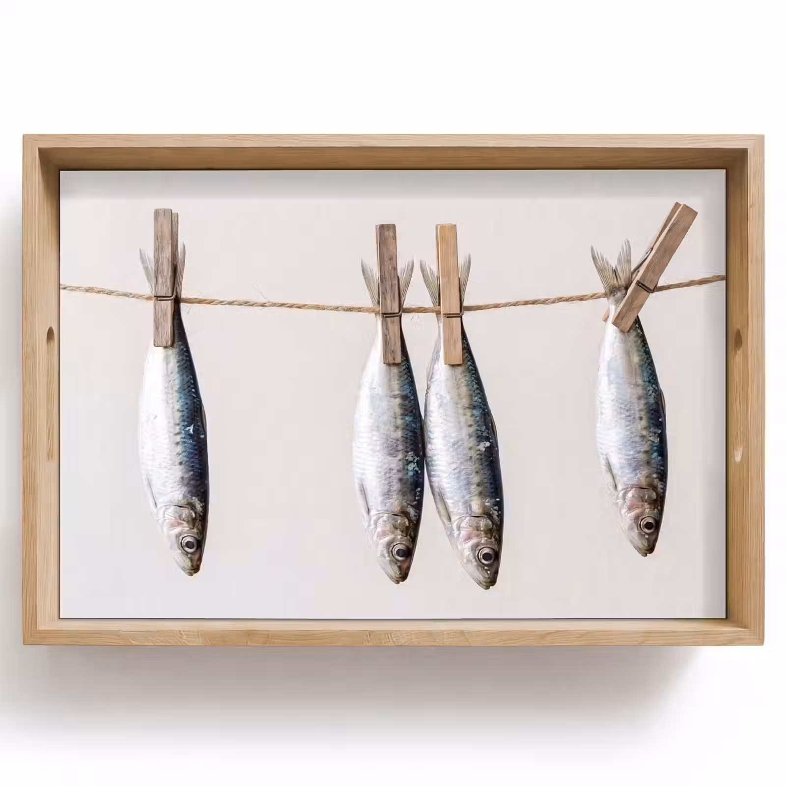 Tablett - Fisch – Hängend – Essen - Vis - Hangend - Eten Dienblad Rechthoek middel
