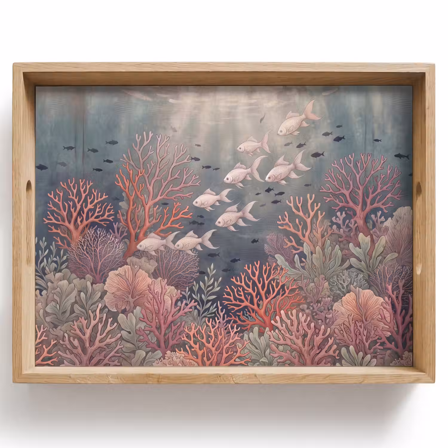 Vis - Koraal - Onderwater - Illustratie - Vintage Dienblad Rechthoek middel -z3d_shopping