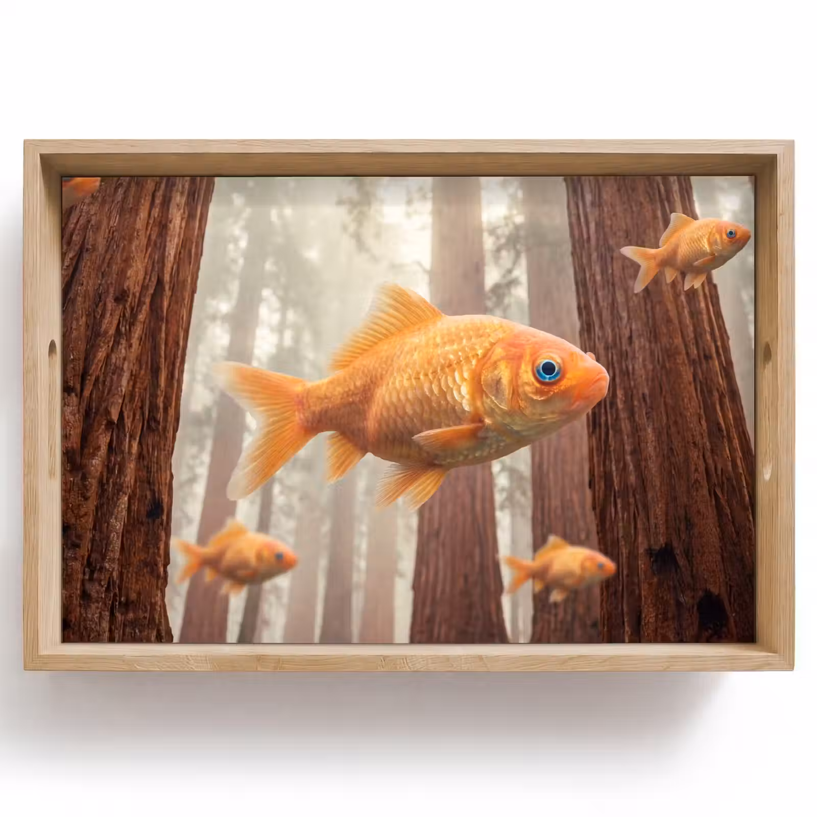 Tablett - Fisch – Wald – Fantasie - Vis - Bos - Fantasie Dienblad Rechthoek middel