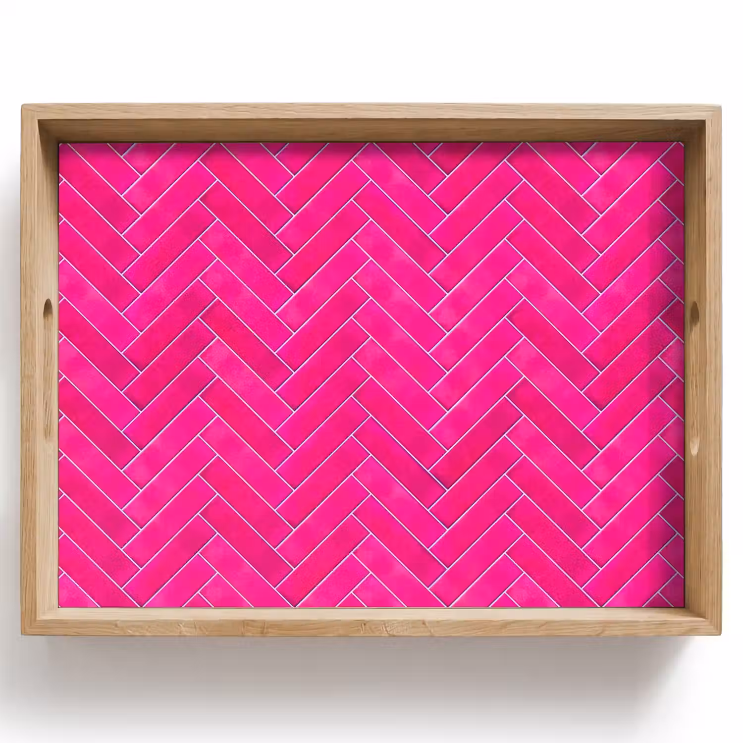 Visgraat - Wandtegel - Fuchsia - Roze Dienblad Rechthoek middel 911 -z3d_shopping