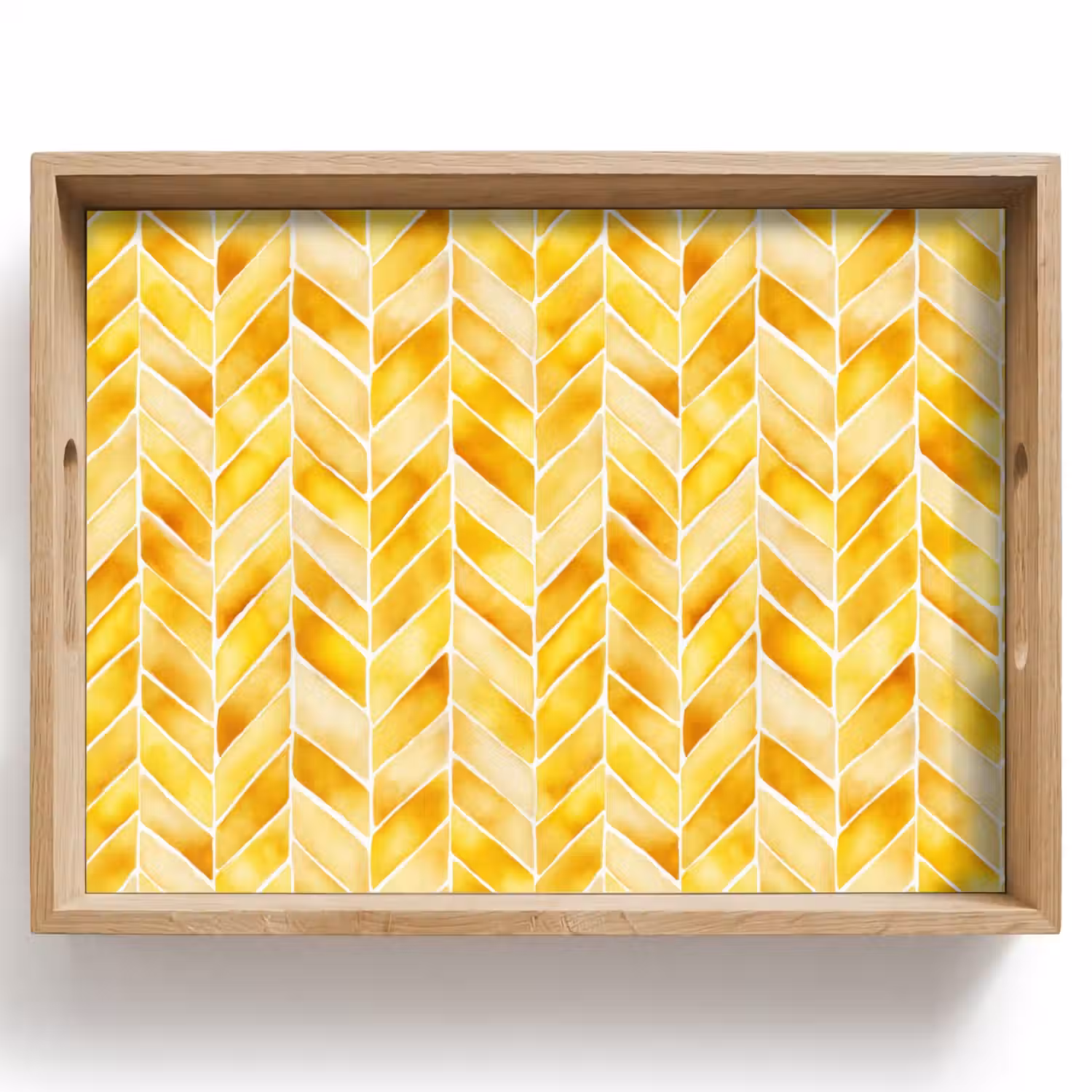 Visgraat - Aquarel - Patronen - Goudgeel Dienblad Rechthoek middel 911 -z3d_shopping