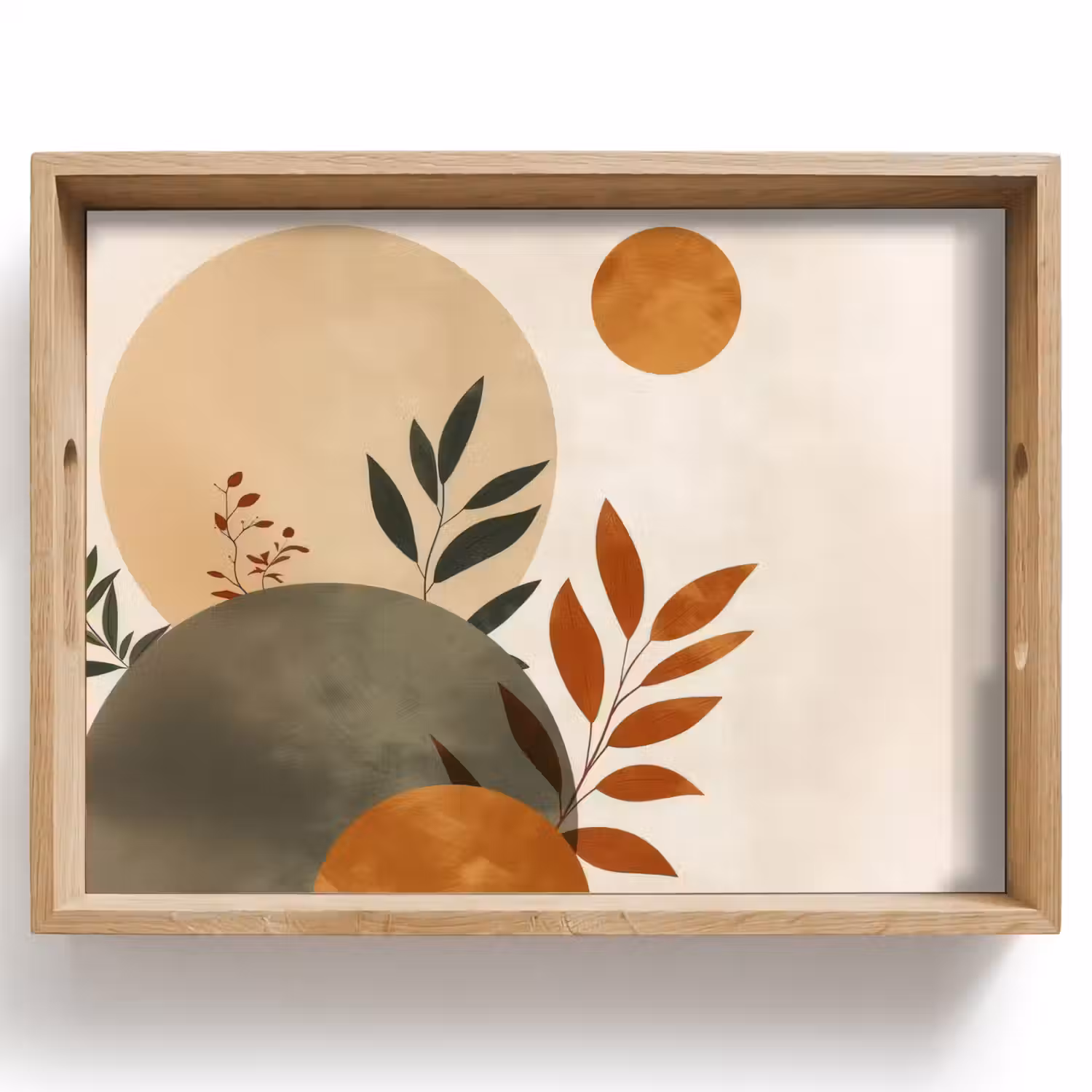 Vormen - Rond - Bladeren - Beige Dienblad Rechthoek middel -z3d_shopping