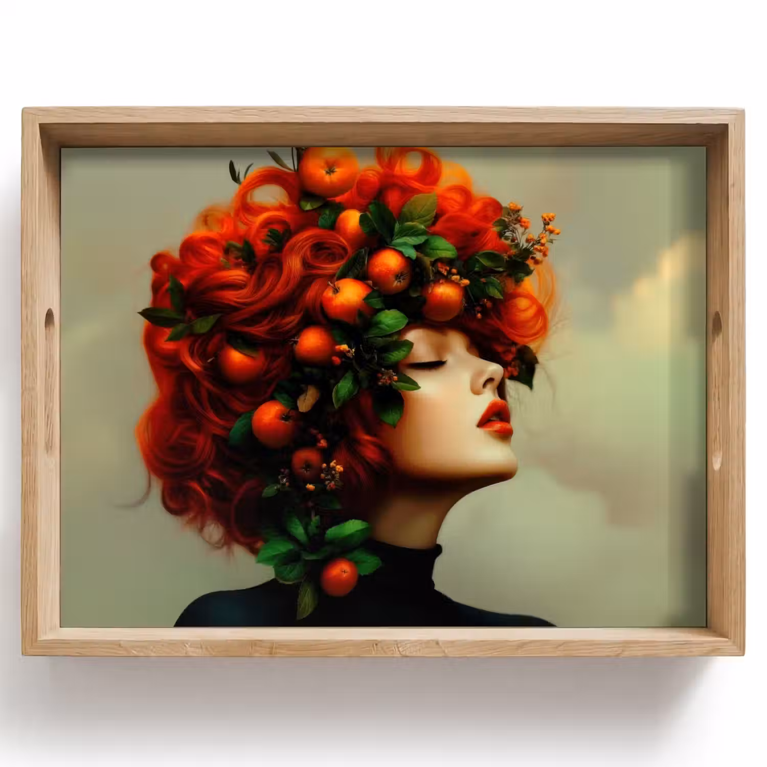 Vrouw - Appels - Rood - Bladeren Dienblad Rechthoek middel -z3d_shopping