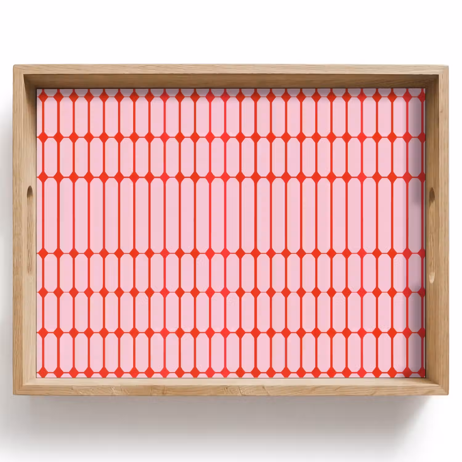 Geometrisch - Minimalistisch - Rood - Roze Dienblad Rechthoek middel 911 -z3d_shopping