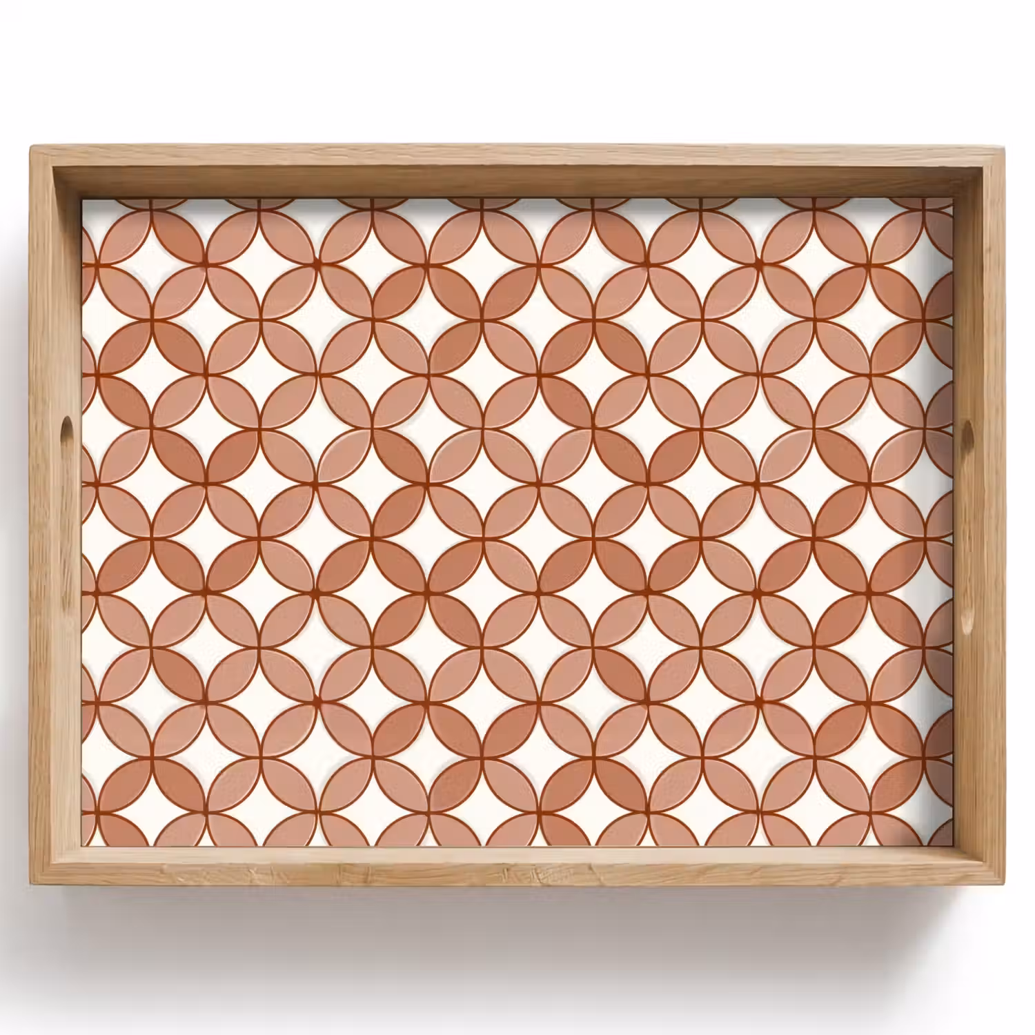 Geometrisch - Cirkels - Modern - Terracotta Dienblad Rechthoek middel 911 -z3d_shopping