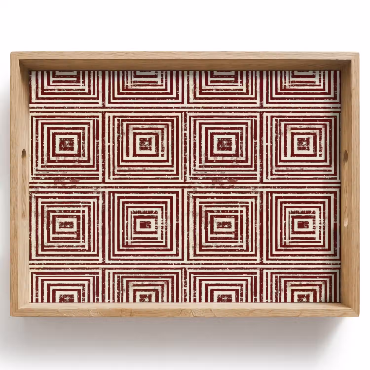 Geometrisch - Patroon - Rood Dienblad Rechthoek middel 911 -z3d_shopping