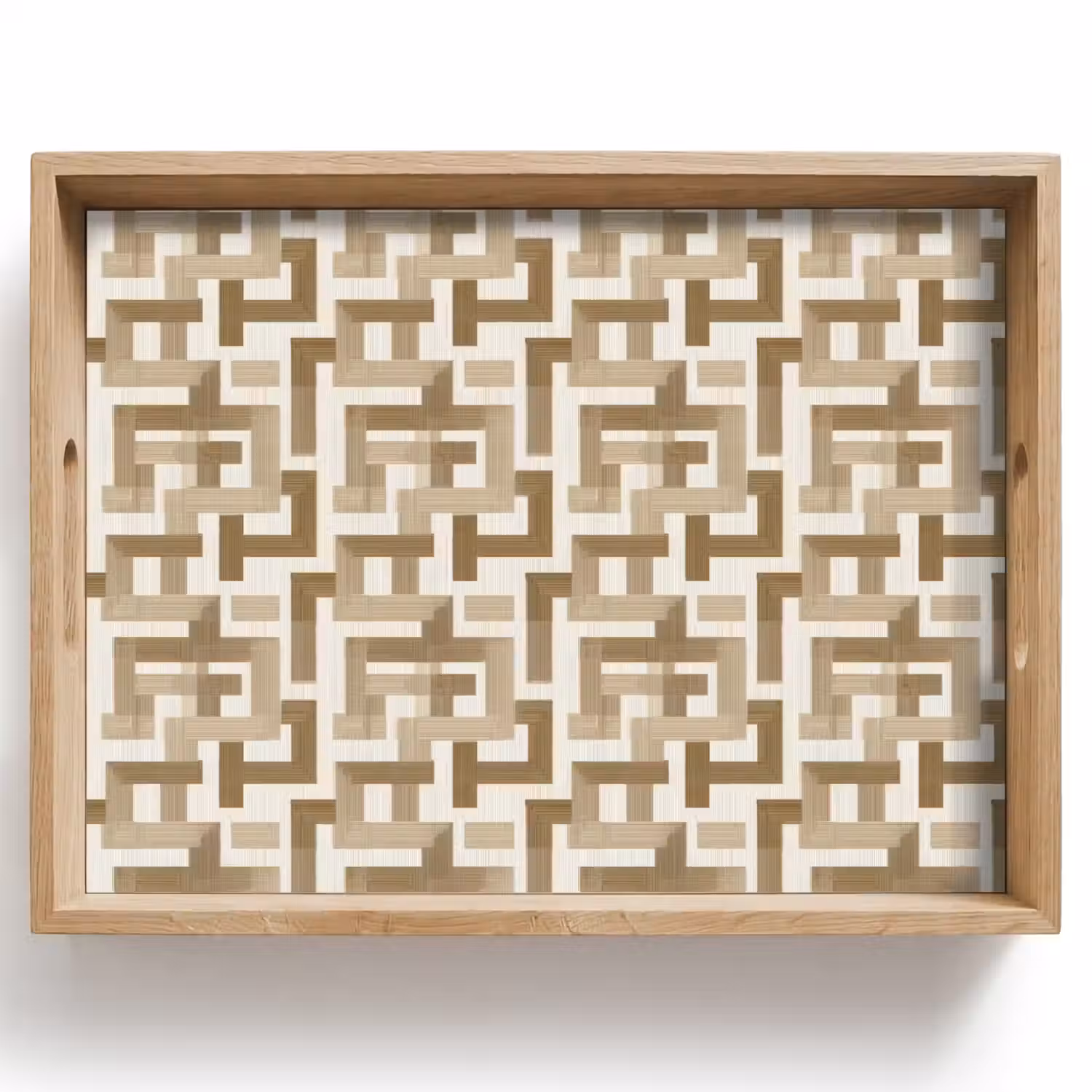 Geometrisch - Retro - Bruin Dienblad Rechthoek middel 911 -z3d_shopping