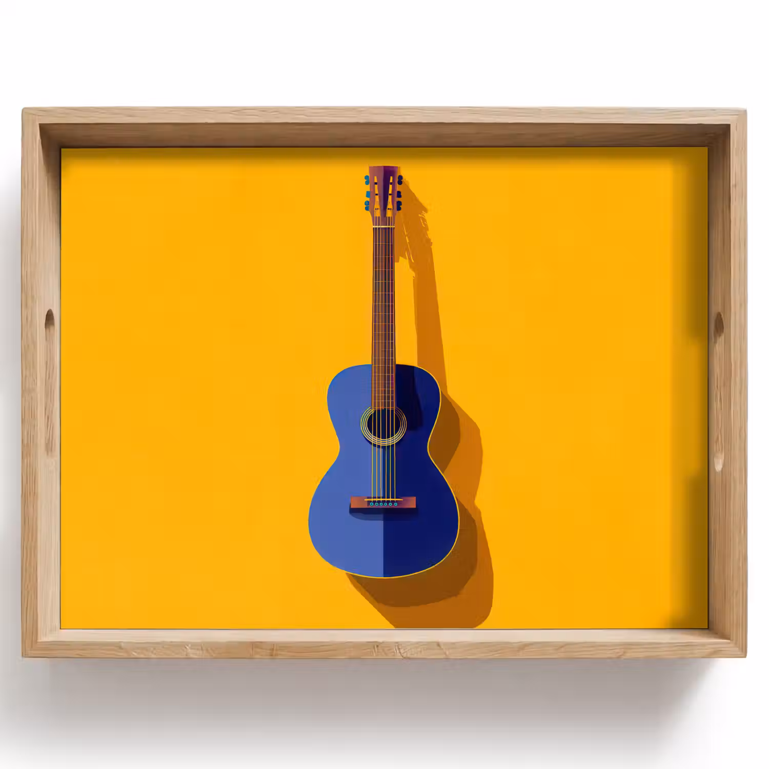 Gitaar - Akoestisch - Minimalistisch - Geel Dienblad Rechthoek middel -z3d_shopping