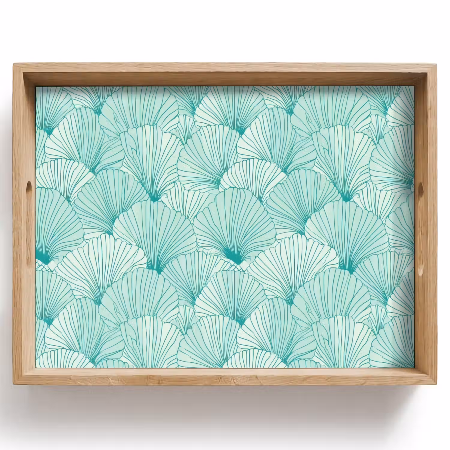 Groen - Wit - Ginko - Getekend - Textuur Dienblad Rechthoek middel 911 -z3d_shopping