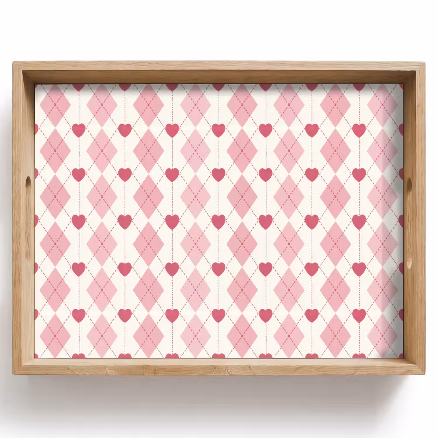 Ruiten - Klassiek - Roze - Wit Dienblad Rechthoek middel 911 -z3d_shopping