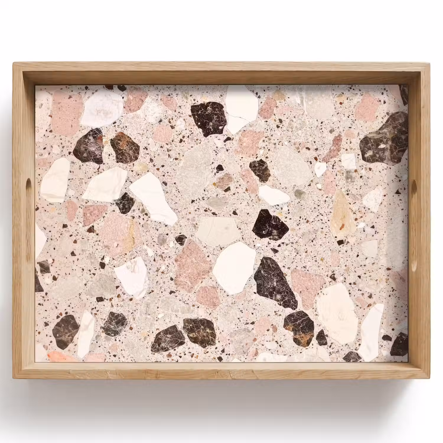 Licht - Roze - Terrazzo - Stenen Dienblad Rechthoek middel -z3d_shopping