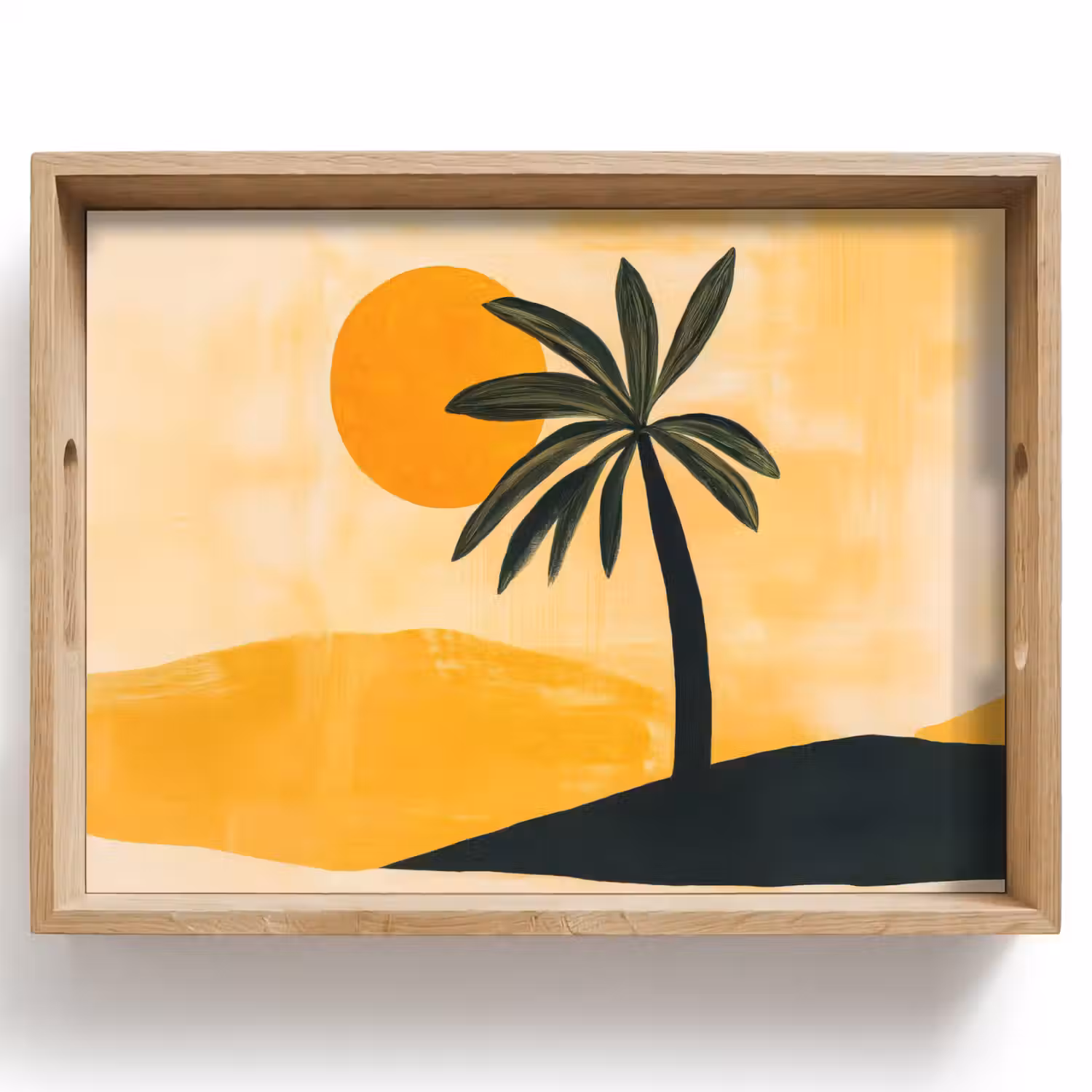 Illustratie - Palmboom - Zon - Heuvels Dienblad Rechthoek middel -z3d_shopping