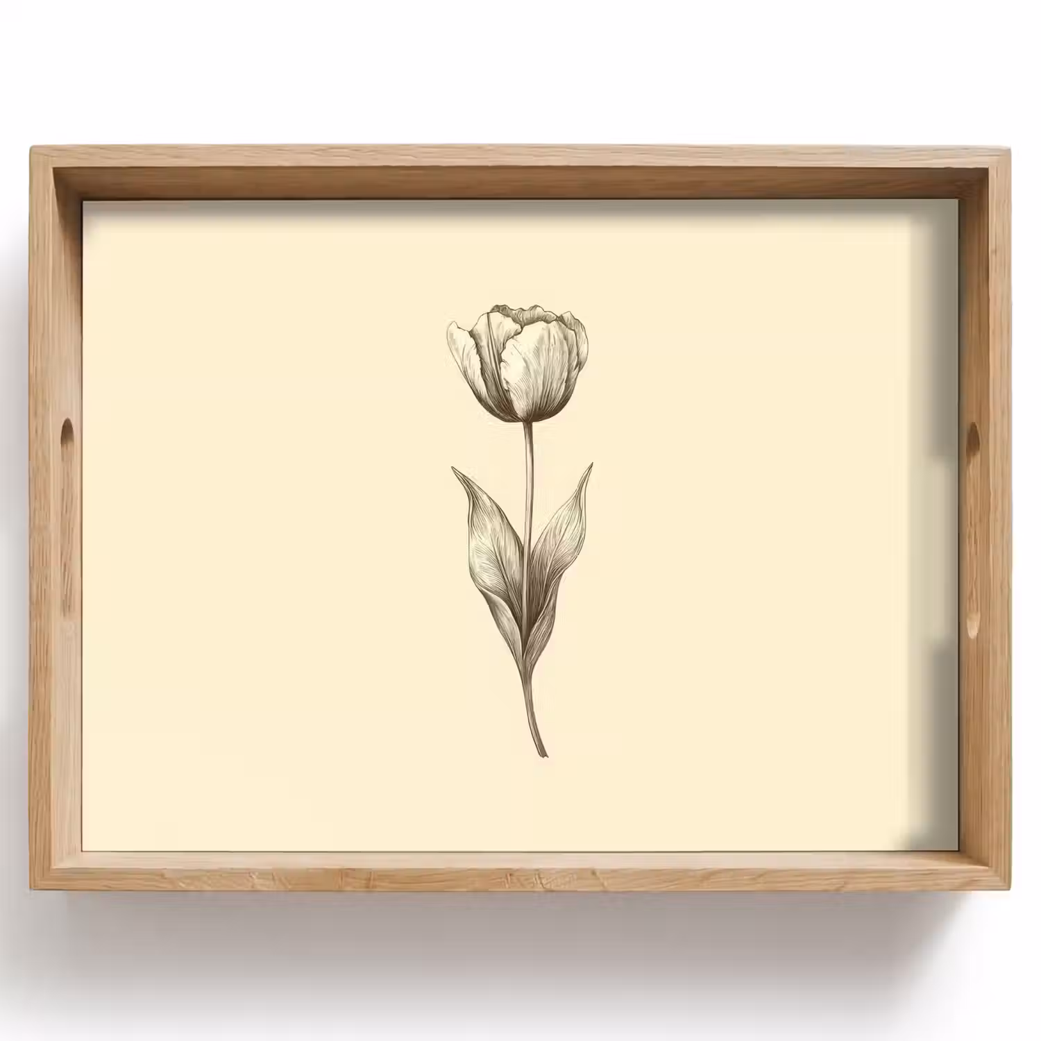 Illustratie - Tulp - Zwart Dienblad Rechthoek middel -z3d_shopping