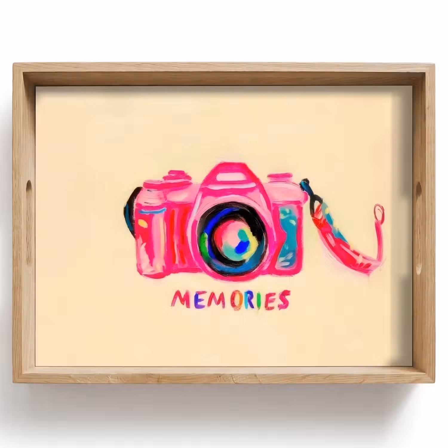 Camera - Memories - Roze - Geschilderd Dienblad Rechthoek middel -z3d_shopping