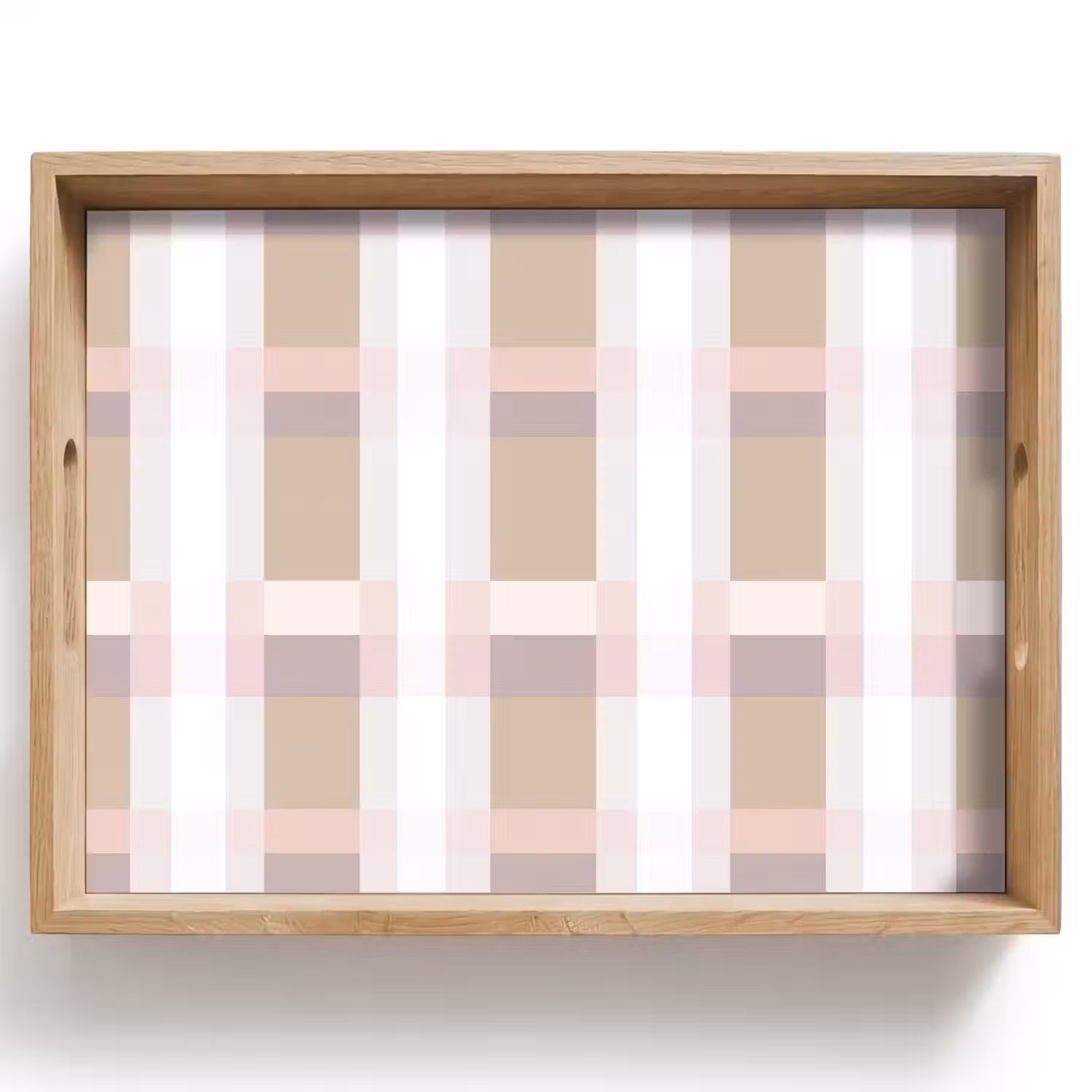 Ruitpatroon - Aardetinten - Minimalistisch Dienblad Rechthoek middel 911 -z3d_shopping