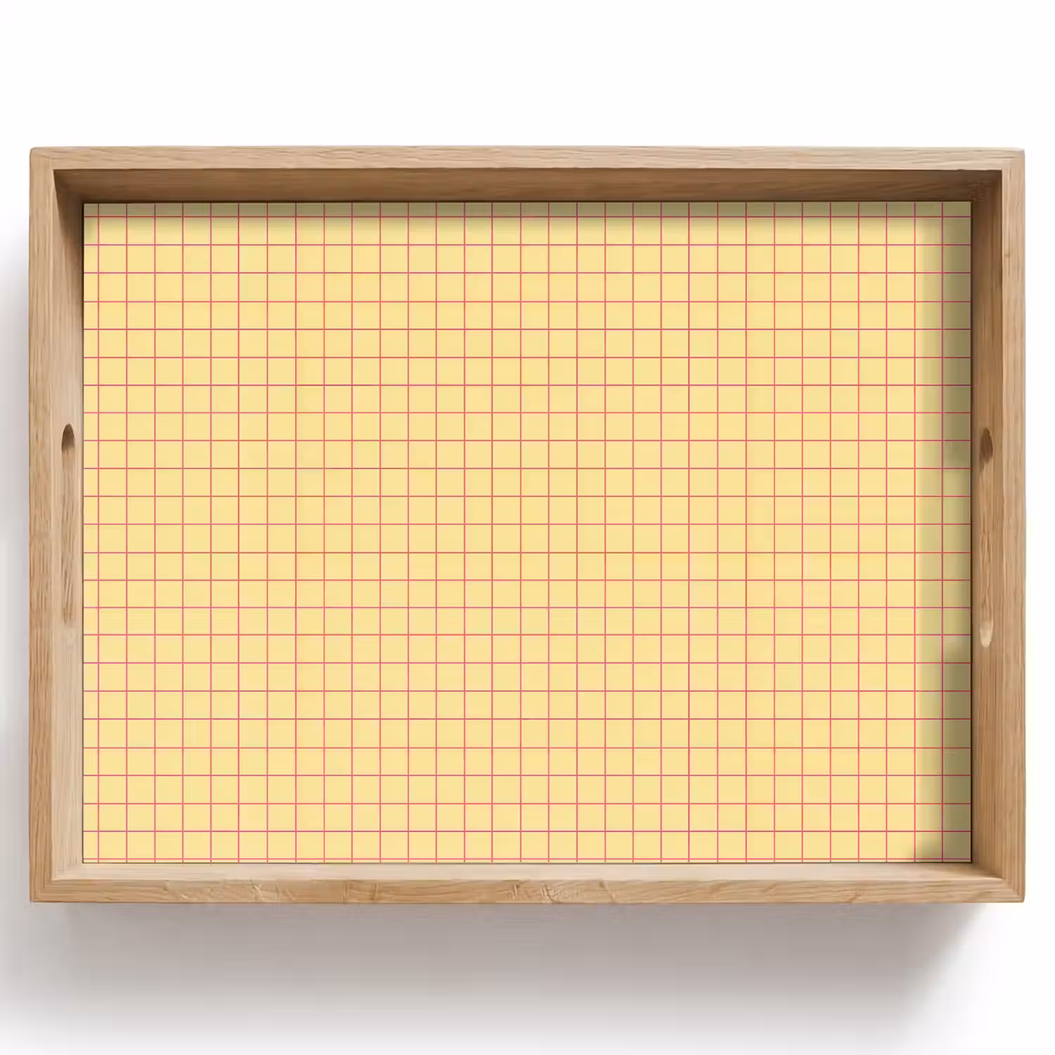 Ruitjes - Grid - Minimalistisch - Geel - Roze Dienblad Rechthoek middel 911 -z3d_shopping