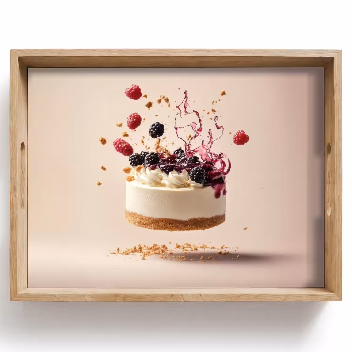 Cheesecake - Eten - Roze - Taart Dienblad Rechthoek middel -z3d_shopping