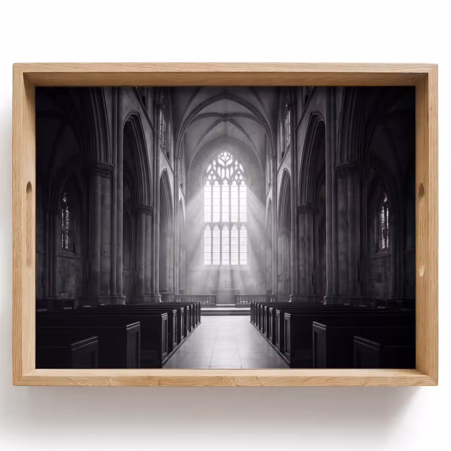 Kerk - Interieur - Lichtstralen - Architectuur - Klassiek Dienblad Rechthoek middel -z3d_shopping
