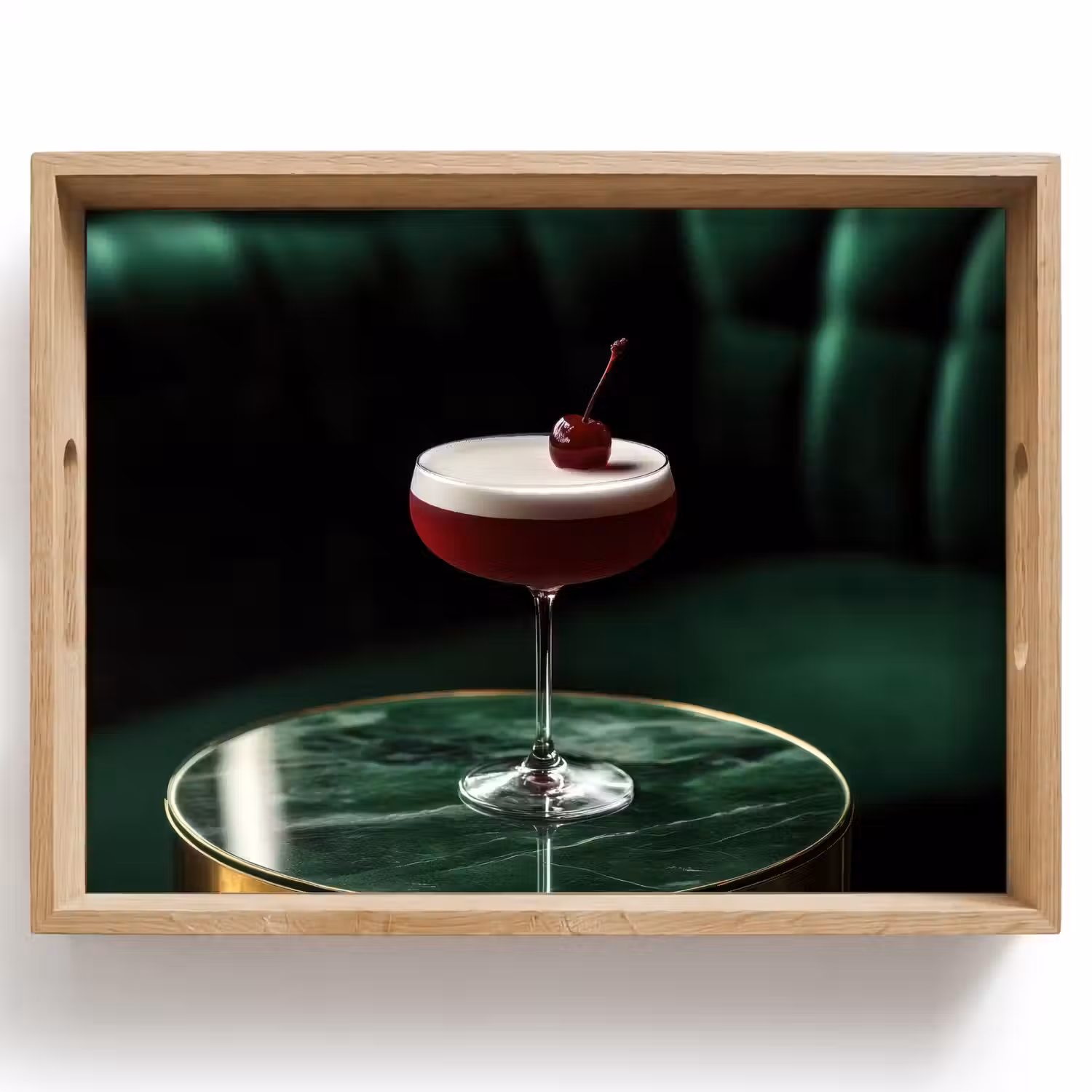 Kers - Cocktail - Rood - Marmer Dienblad Rechthoek middel -z3d_shopping