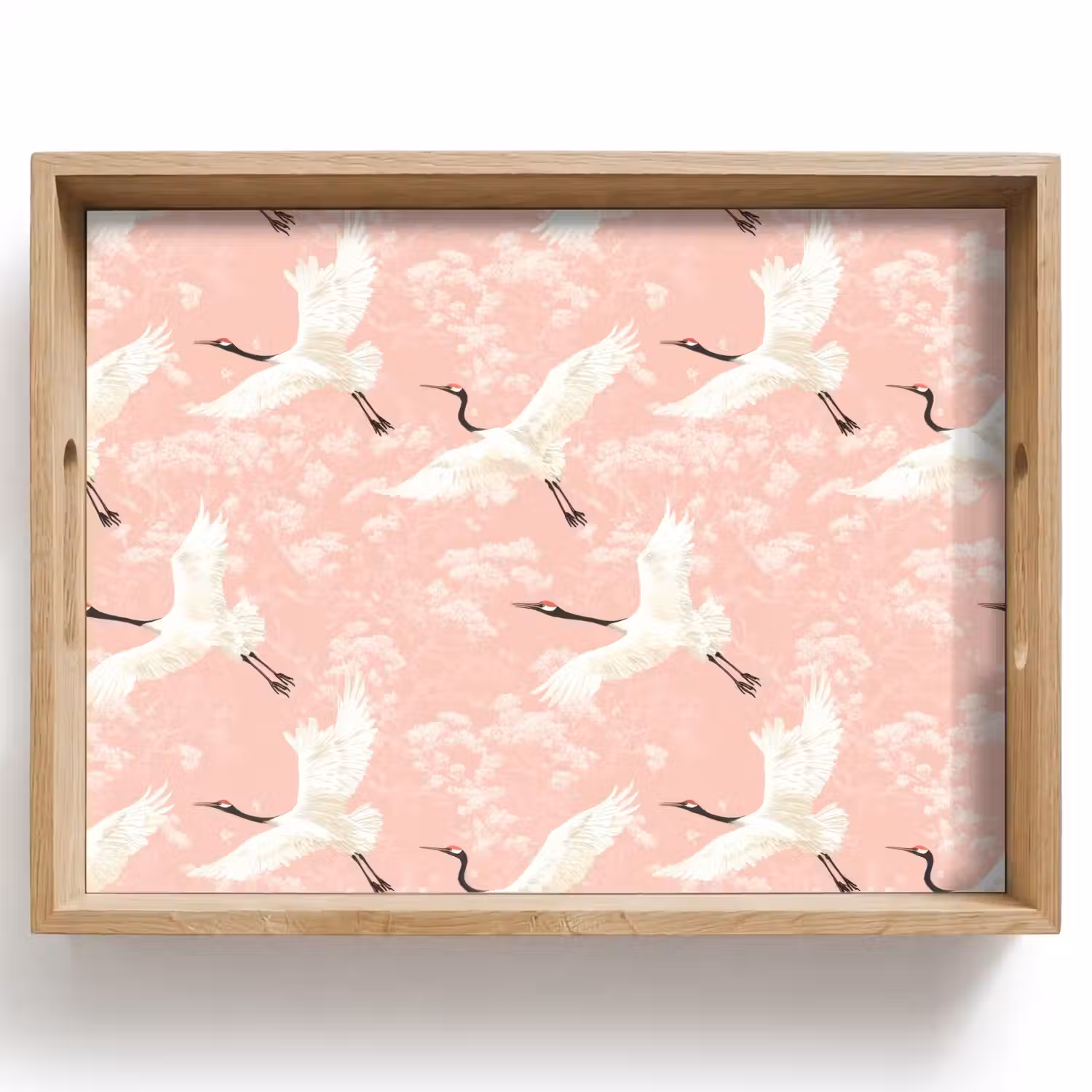 Kraanvogels - Bloesem - Roze Dienblad Rechthoek middel 911 -z3d_shopping