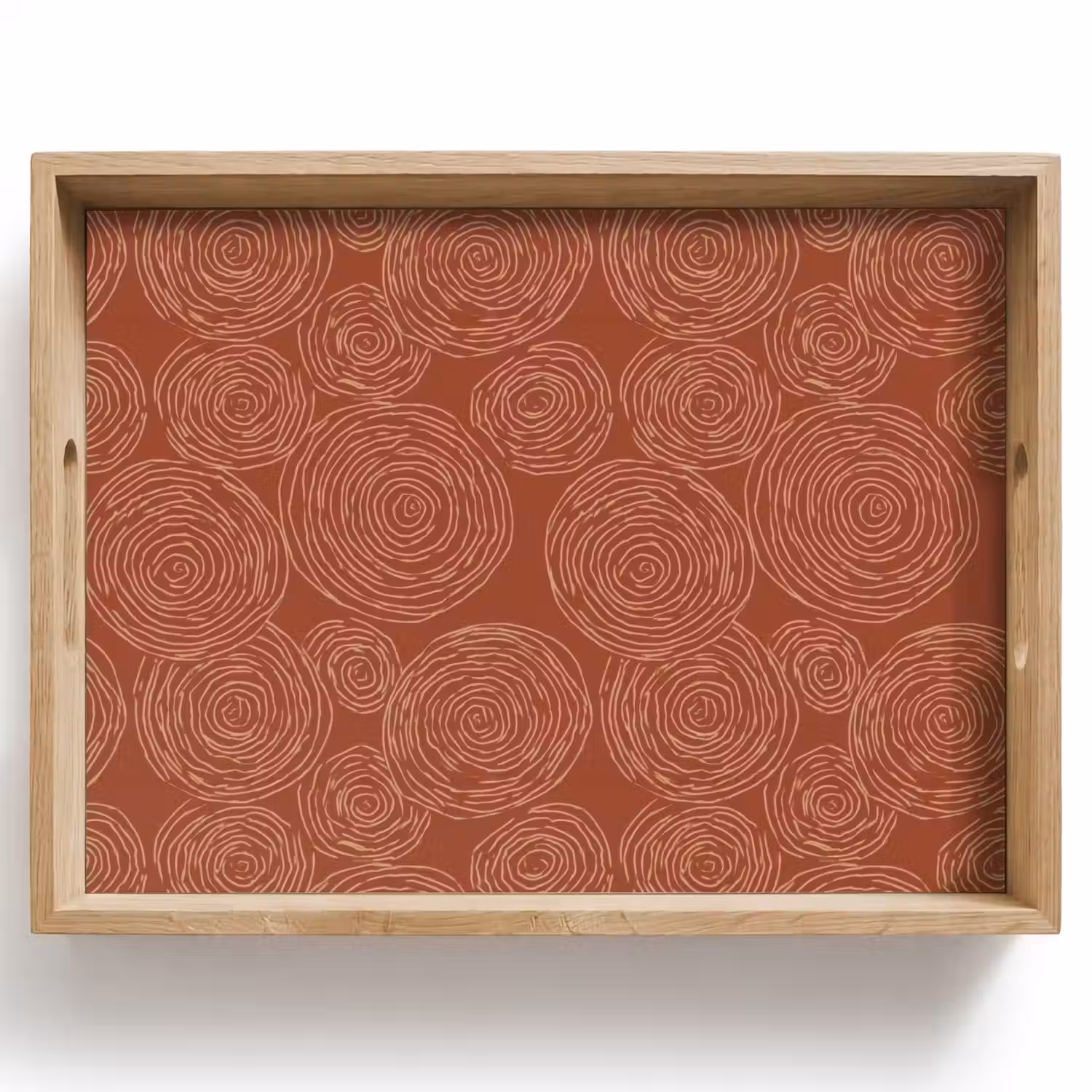 Cirkels - Abstract - Artistiek - Terracotta Dienblad Rechthoek middel 911 -z3d_shopping