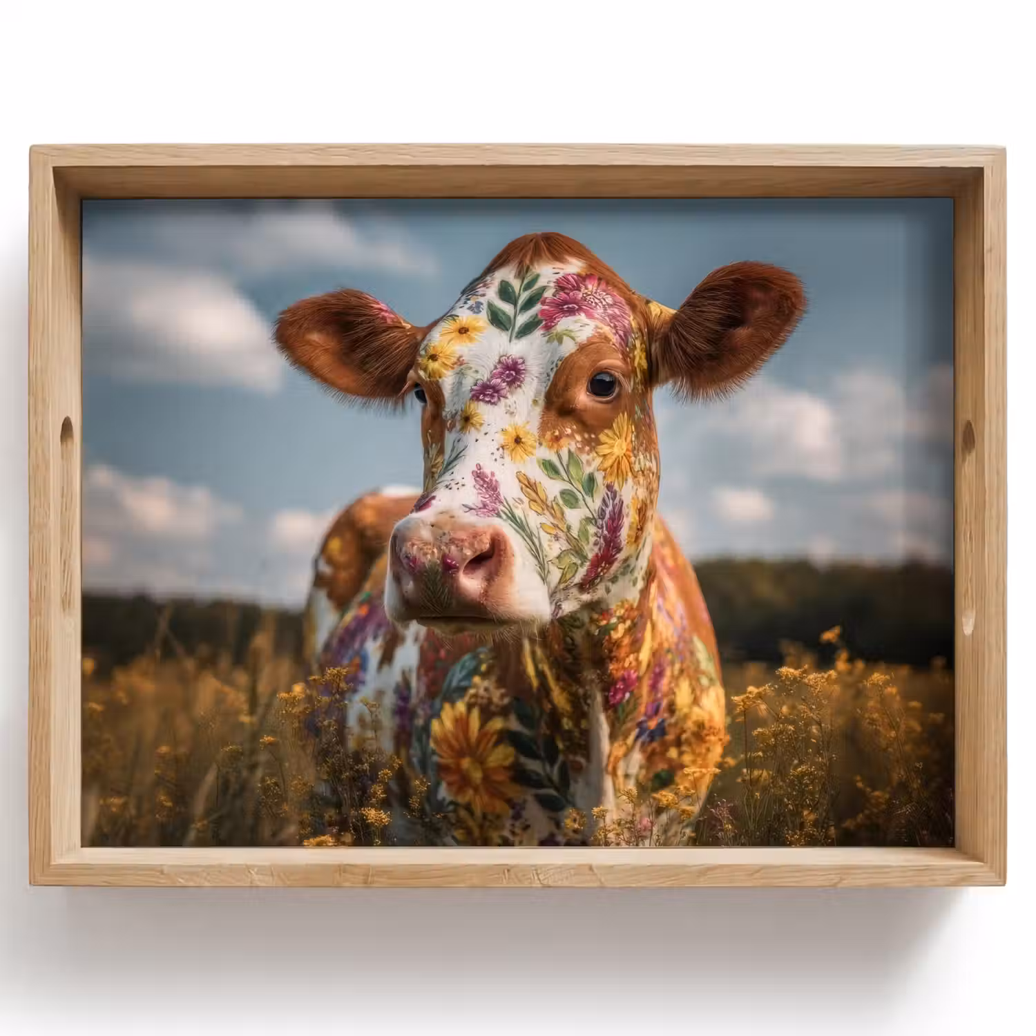 Koe - Bloemen - Weiland Dienblad Rechthoek middel -z3d_shopping