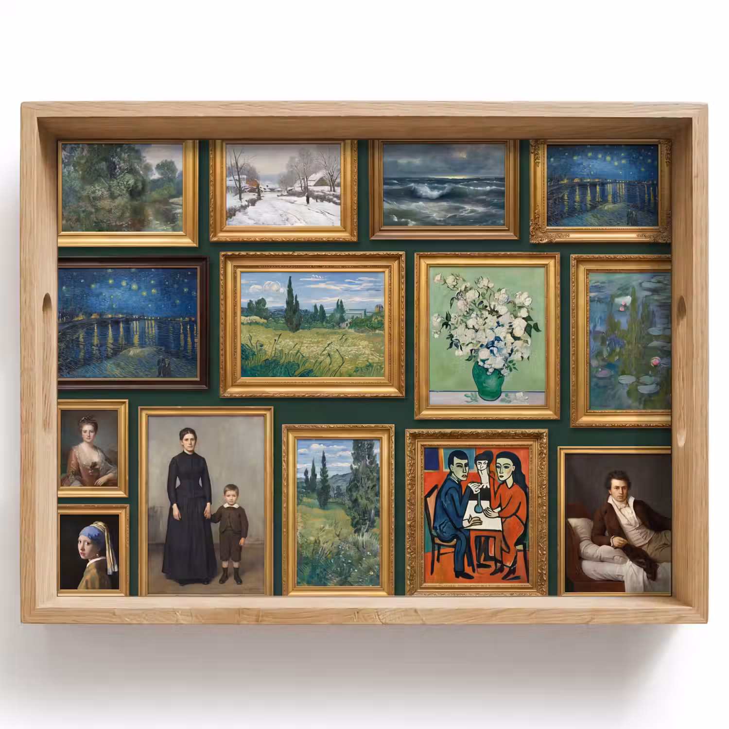 Kunst - Schilderijen - Collectie - Klassiek - Groen Dienblad Rechthoek middel -z3d_shopping