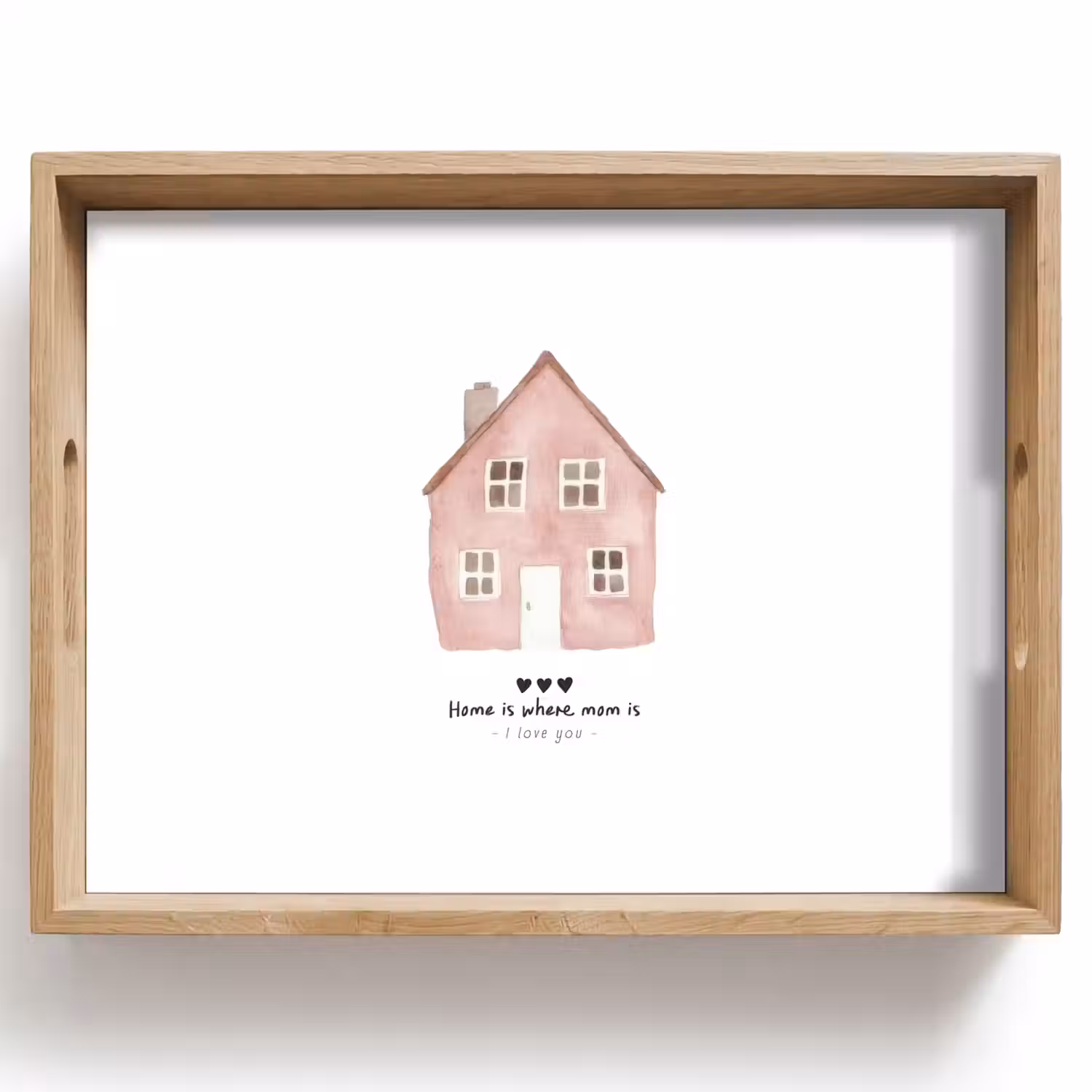 Huisje - Roze - Quote - Moeder Dienblad Rechthoek middel -z3d_shopping