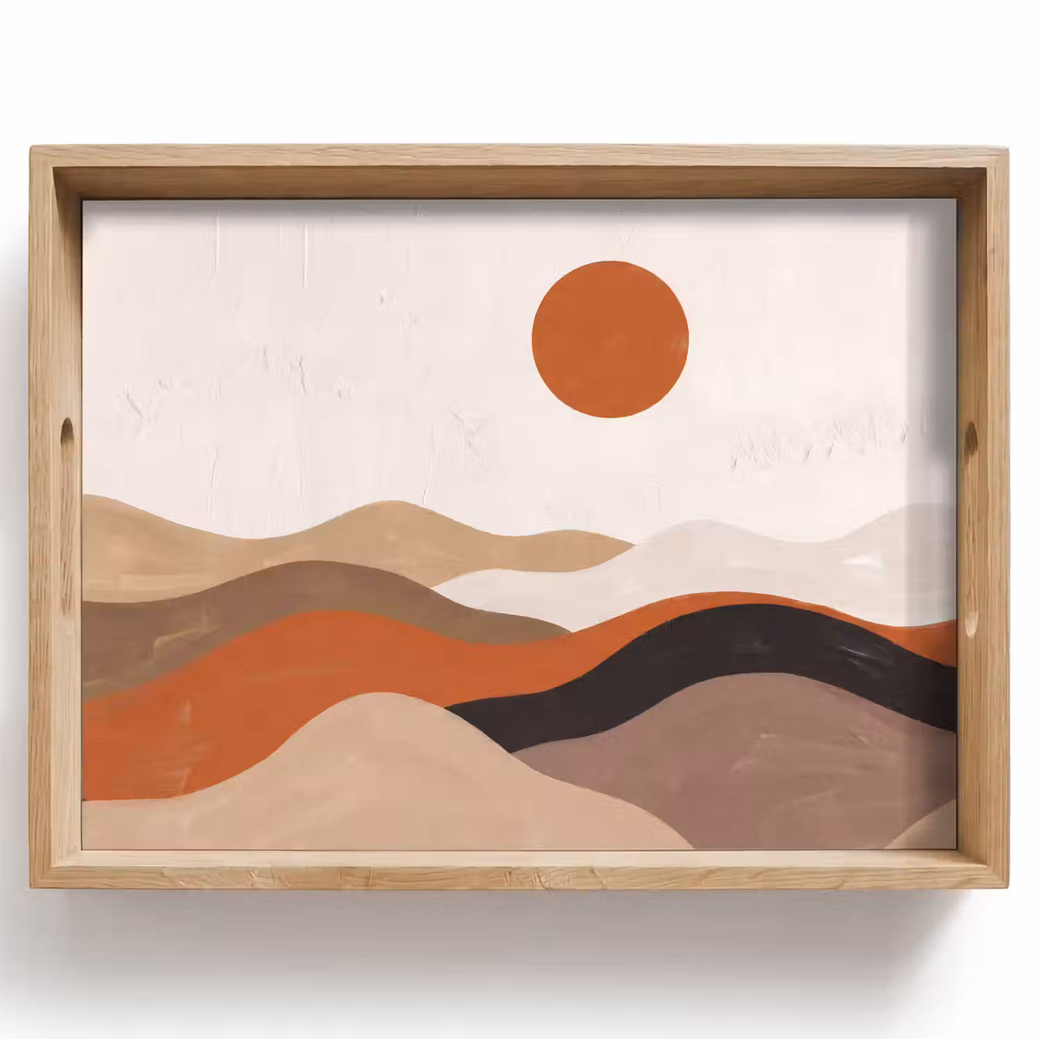 Landschap - Heuvels - Zon - Abstract - Oranje Dienblad Rechthoek middel -z3d_shopping