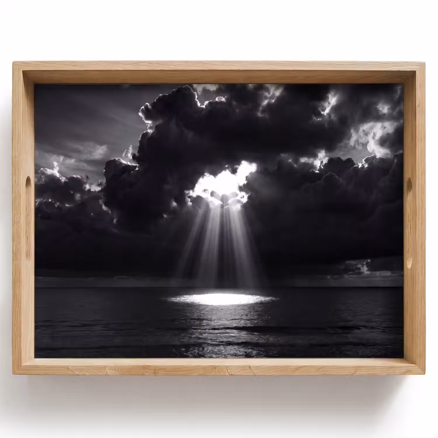 Licht - Wolken - Zee - Zwart-wit - Natuur Dienblad Rechthoek middel -z3d_shopping