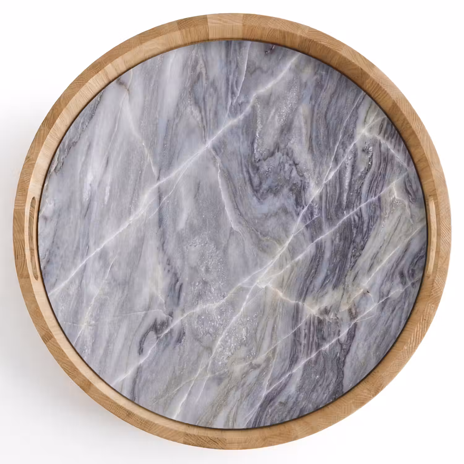 Marmer - Ader - Patroon - Abstract - Grijs Dienblad Rond middel -z3d_shopping