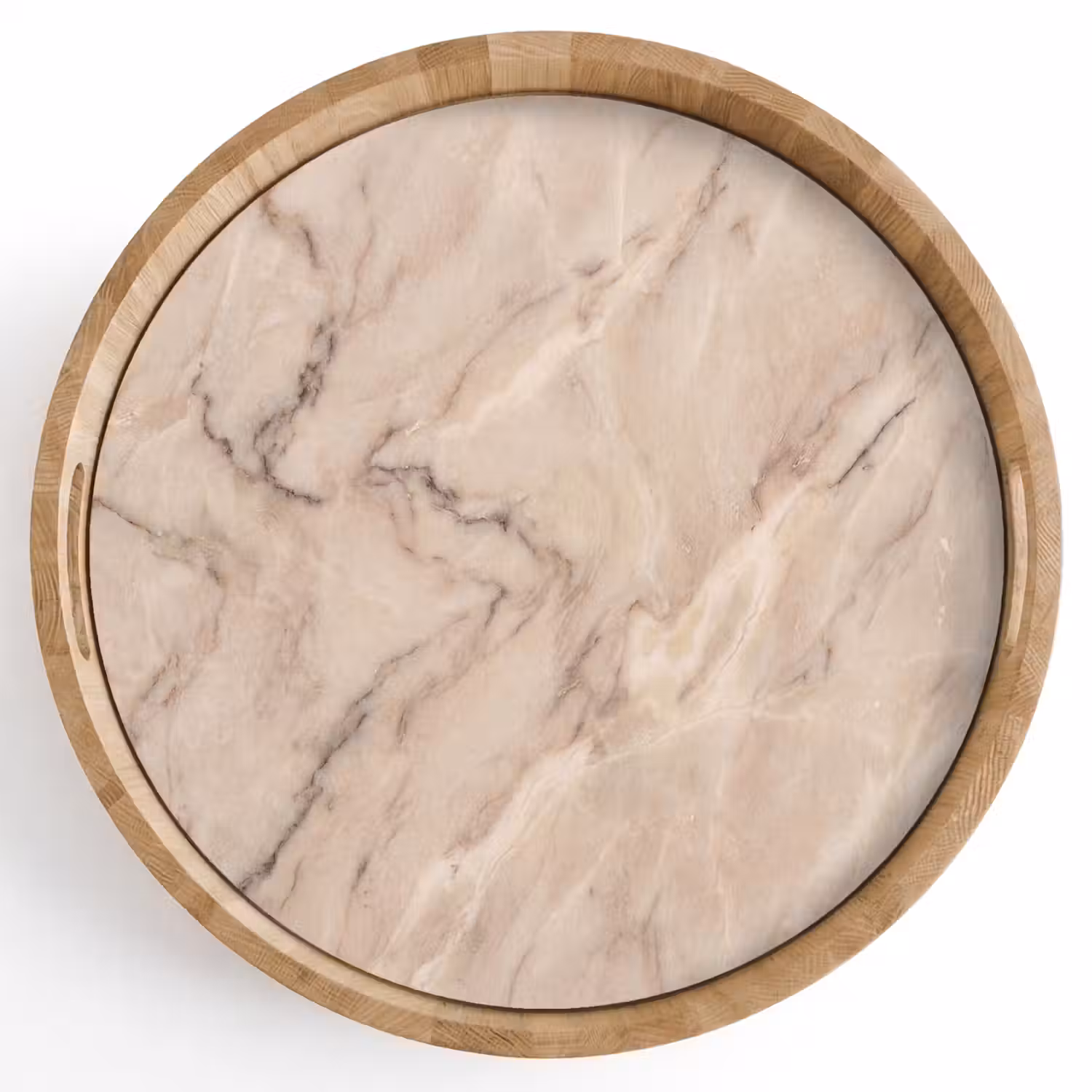 Marmer - Patroon - Abstract - Modern - Beige Dienblad Rond middel -z3d_shopping
