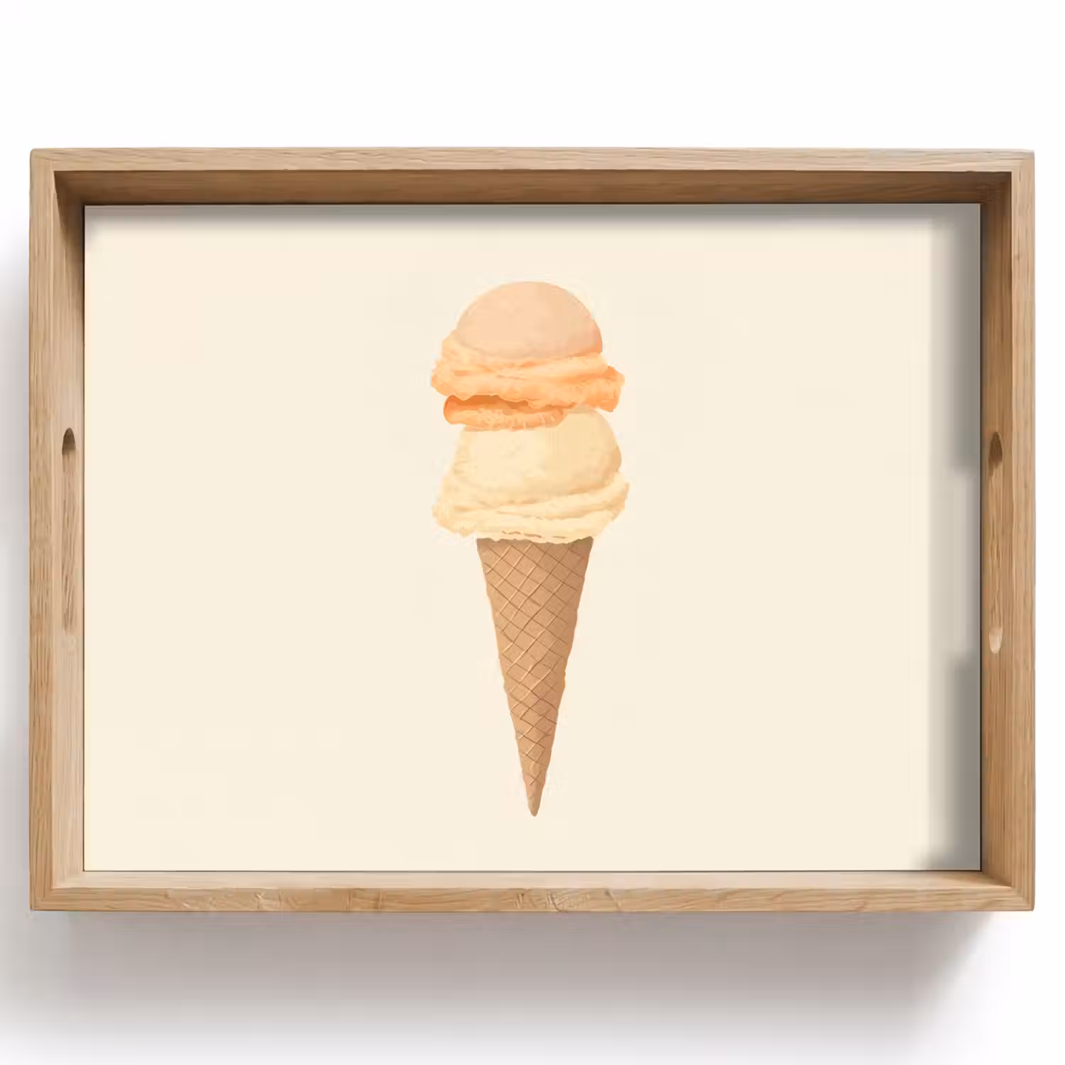 Minimalistisch - Schepijs - Hoorntje - Beige Dienblad Rechthoek middel -z3d_shopping
