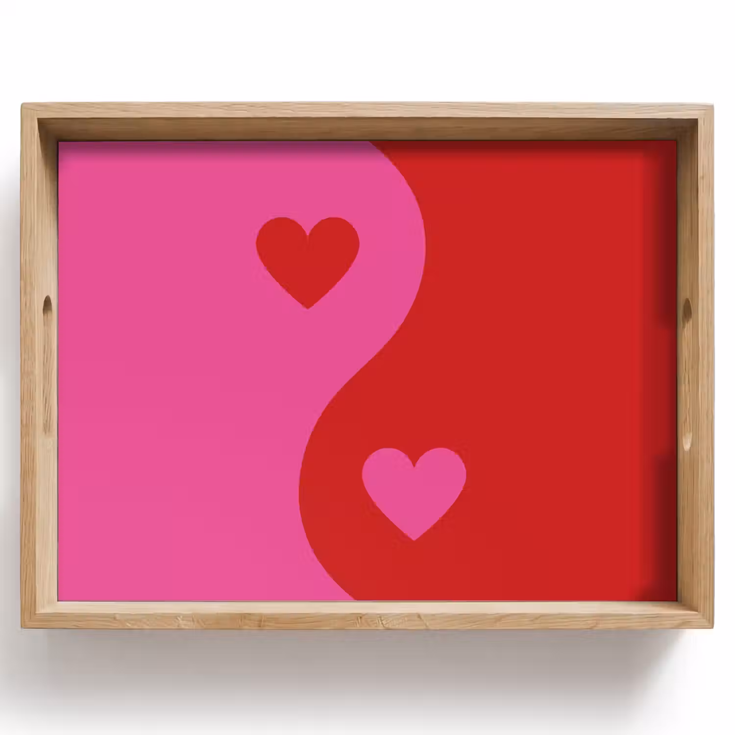 Minimalistisch - Rood - Roze - Hartjes Dienblad Rechthoek middel -z3d_shopping