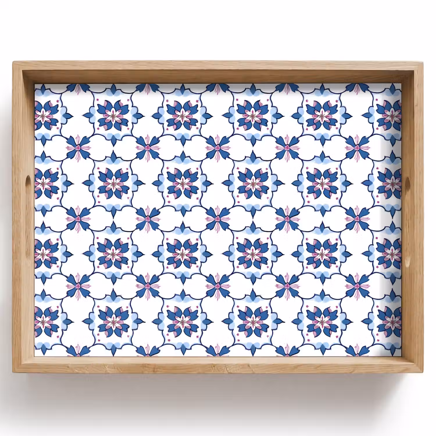 Modern - Patroon - Blauw - Roze Dienblad Rechthoek middel 911 -z3d_shopping