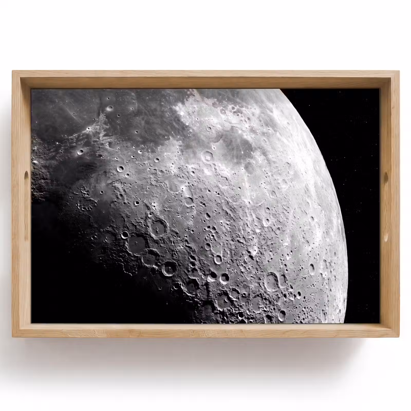 Tablett - Mond – Krater – Weltraum - Maan - Kraters - Ruimte Dienblad Rechthoek middel