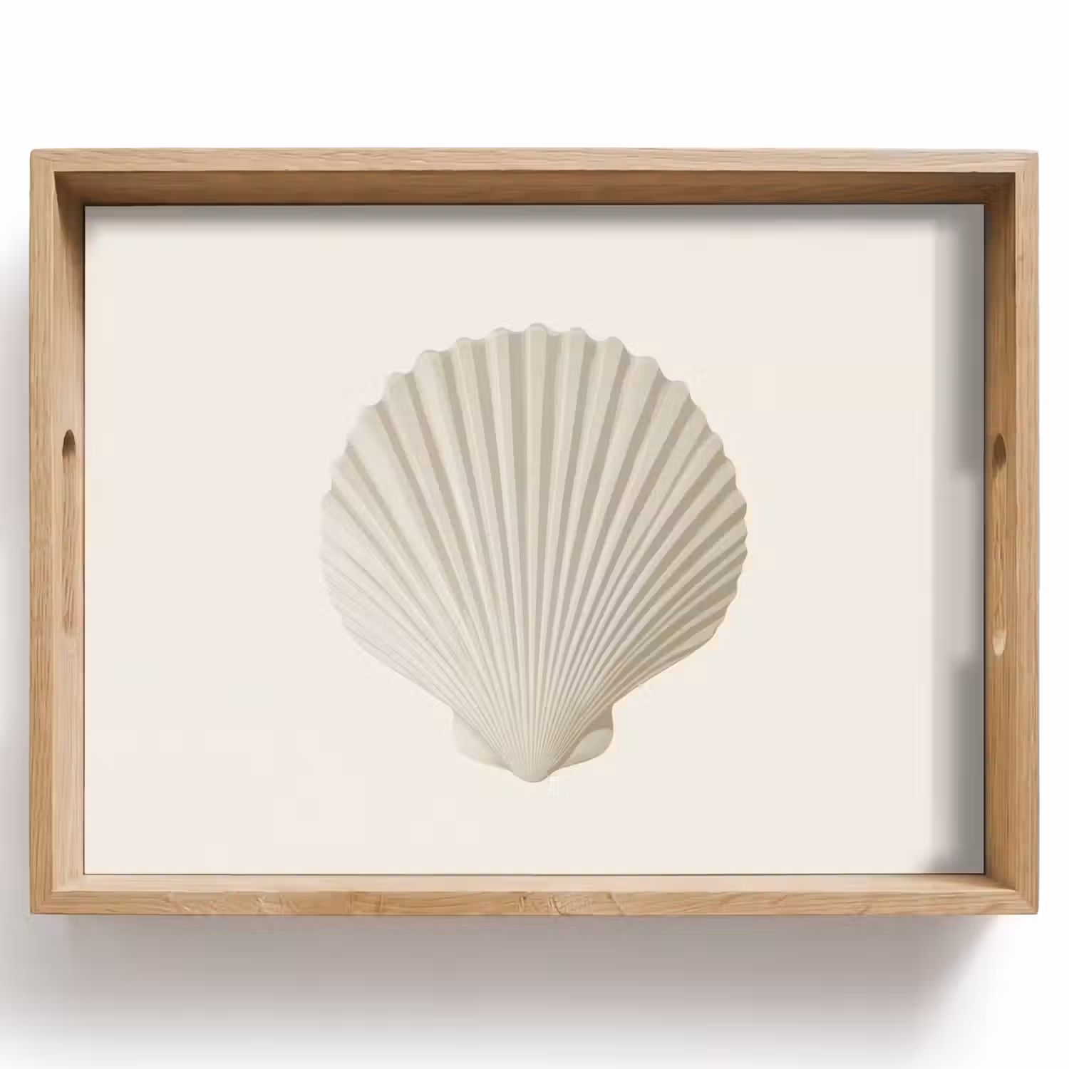 Schelp - Minimalistisch - Wit Dienblad Rechthoek middel -z3d_shopping