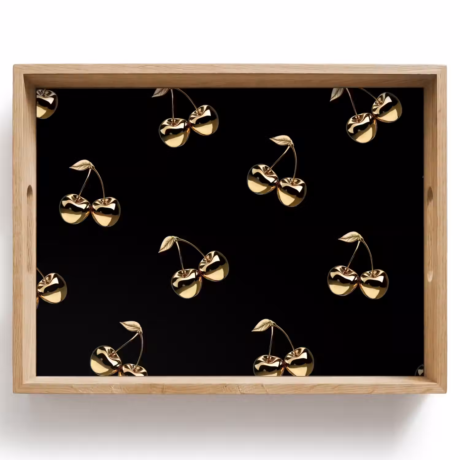 Patroon - Kersen - Goud - Chrome Dienblad Rechthoek middel -z3d_shopping