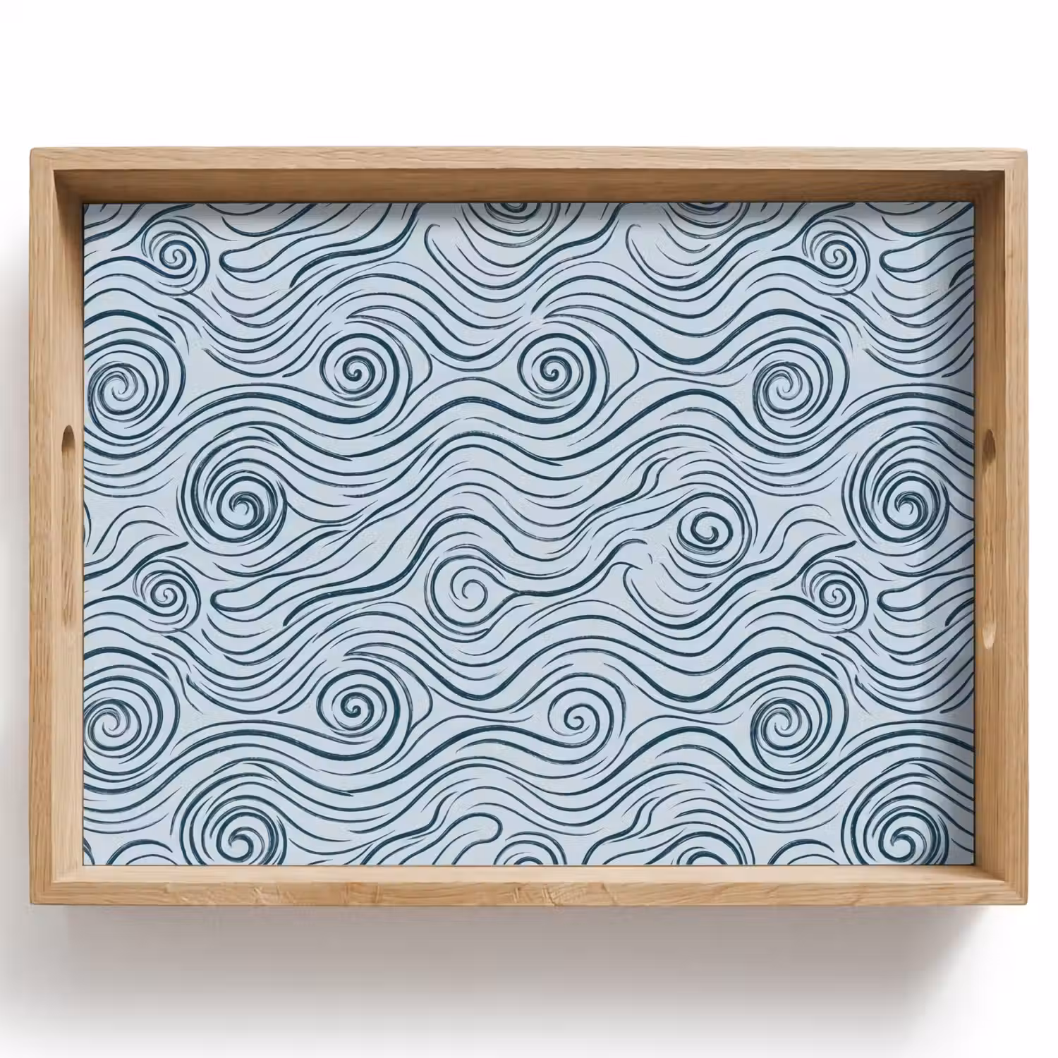 Patroon - Golven - Abstract - Modern - Blauw Dienblad Rechthoek middel -z3d_shopping