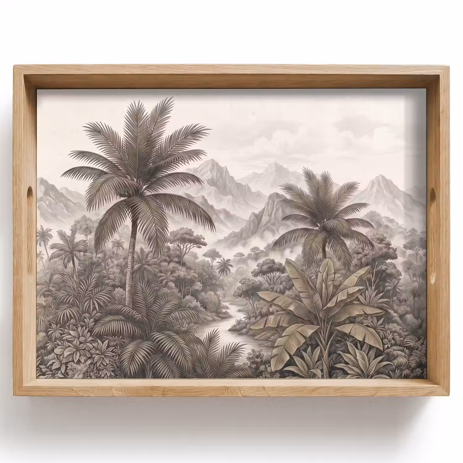 Natuur - Bergen - Rivier - Tropisch - Vintage Dienblad Rechthoek middel -z3d_shopping