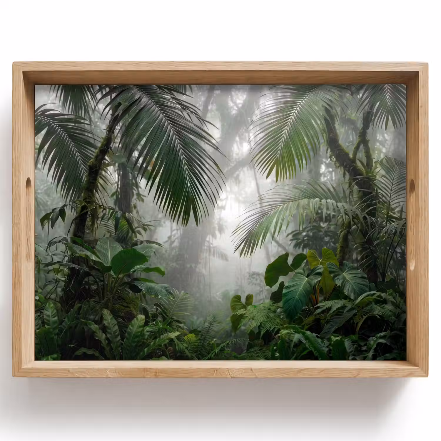 Natuur - Jungle - Mist - Tropisch - Groen Dienblad Rechthoek middel -z3d_shopping