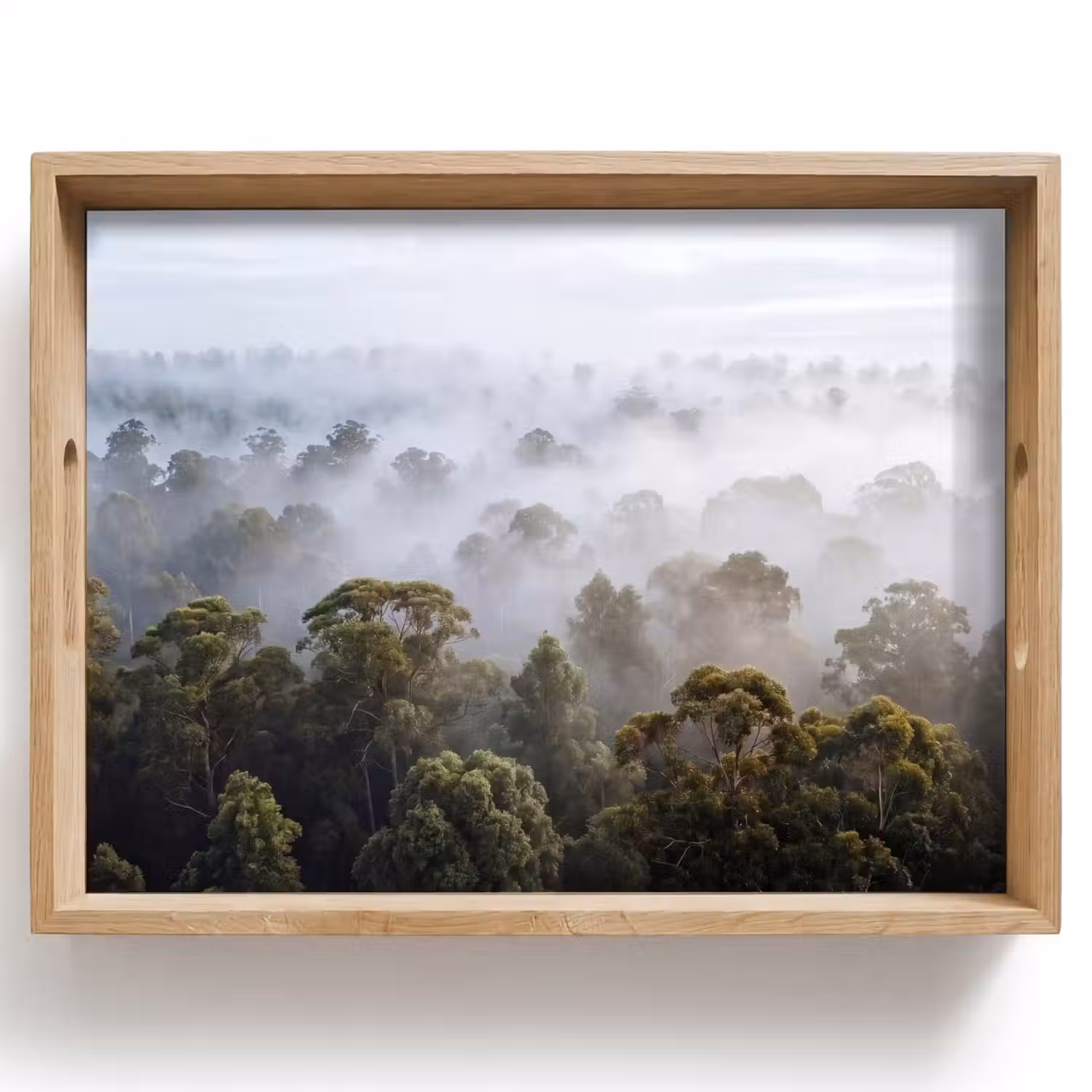 Natuur - Mist - Bos - Ochtend - Goud Dienblad Rechthoek middel -z3d_shopping