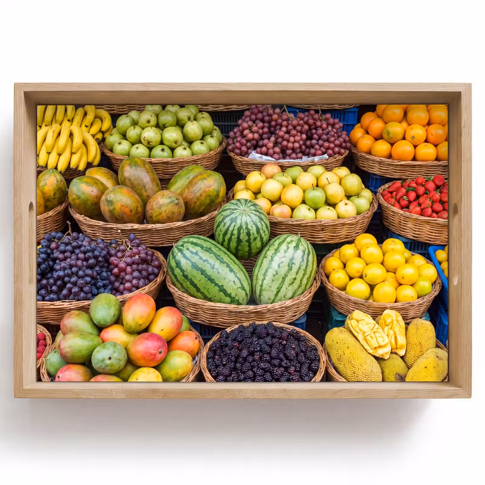Tablett - Obst – Markt – Bunt - Fruit - Markt - Kleurrijk Dienblad Rechthoek middel