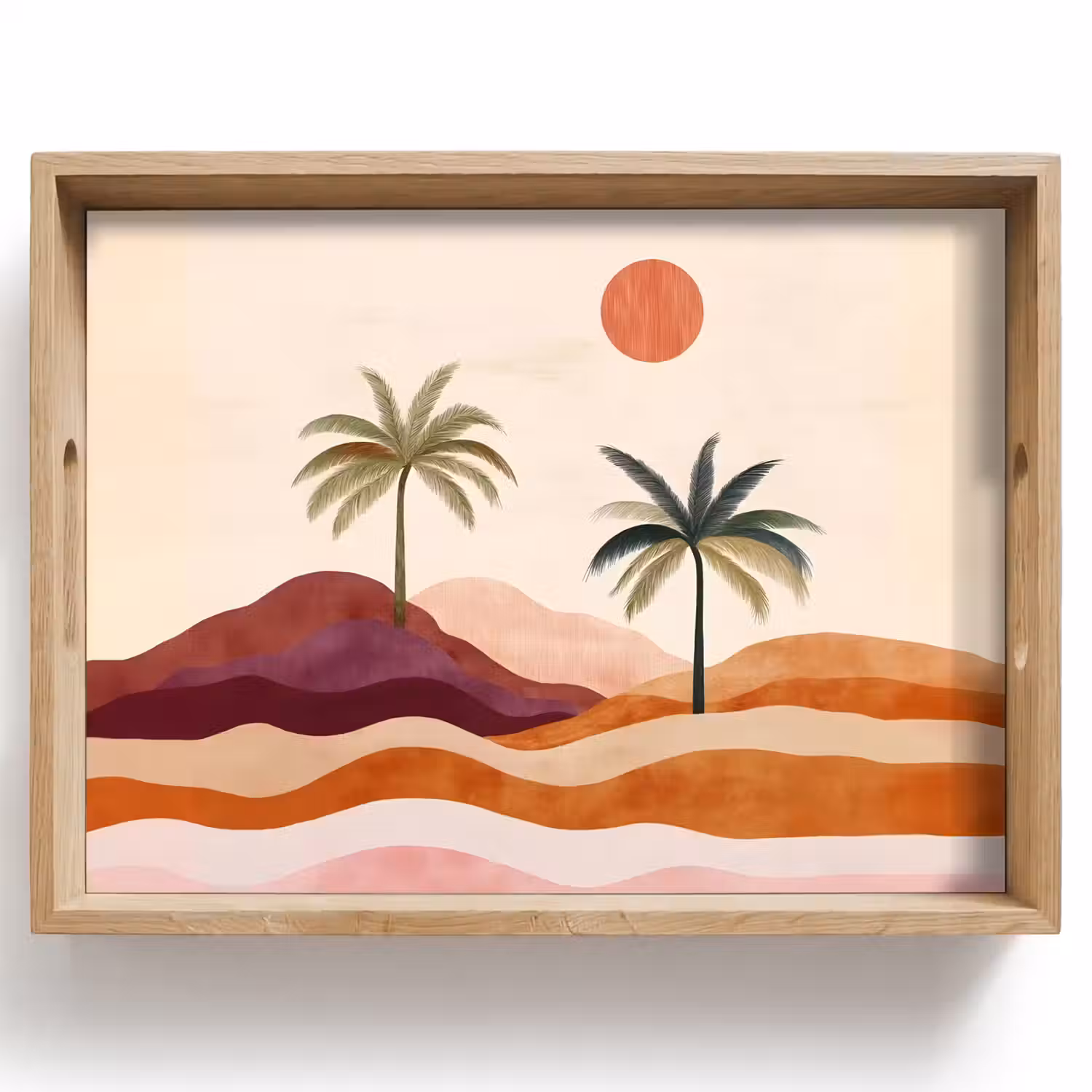 Palmbomen - Abstract - Zon - Heuvels Dienblad Rechthoek middel -z3d_shopping