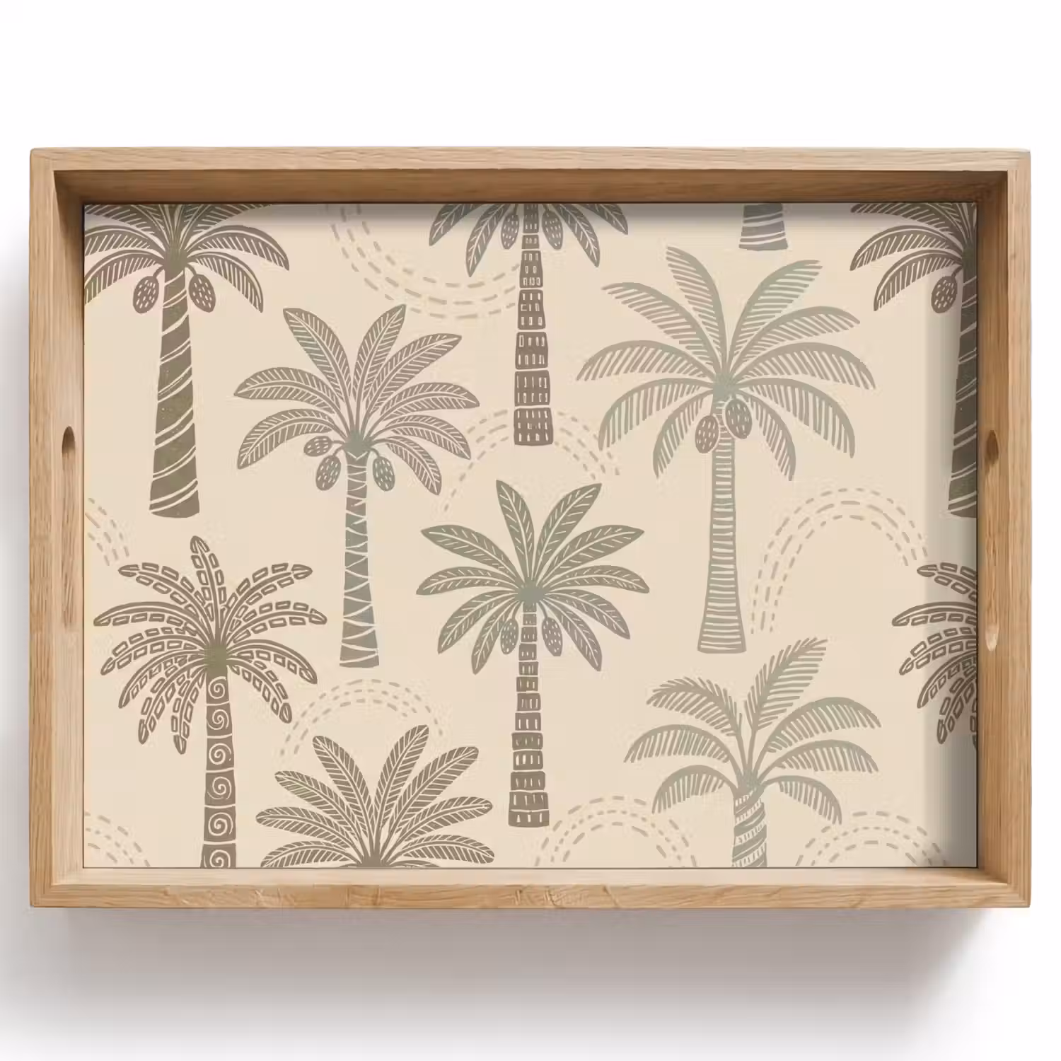 Palmbomen - Patroon - Tropisch - Beige Dienblad Rechthoek middel -z3d_shopping